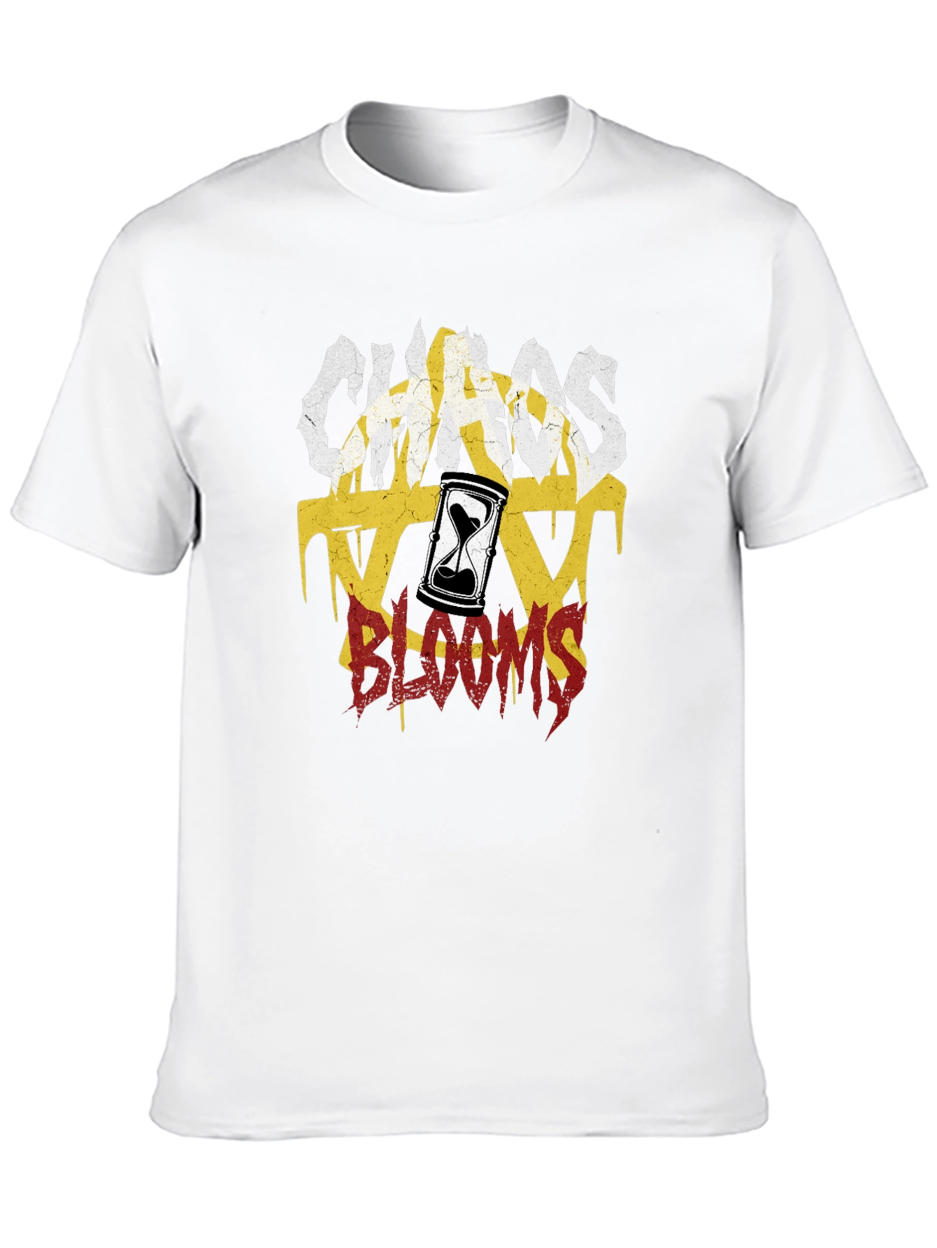 Chaos Blooms Graphic Print Black T-Shirt