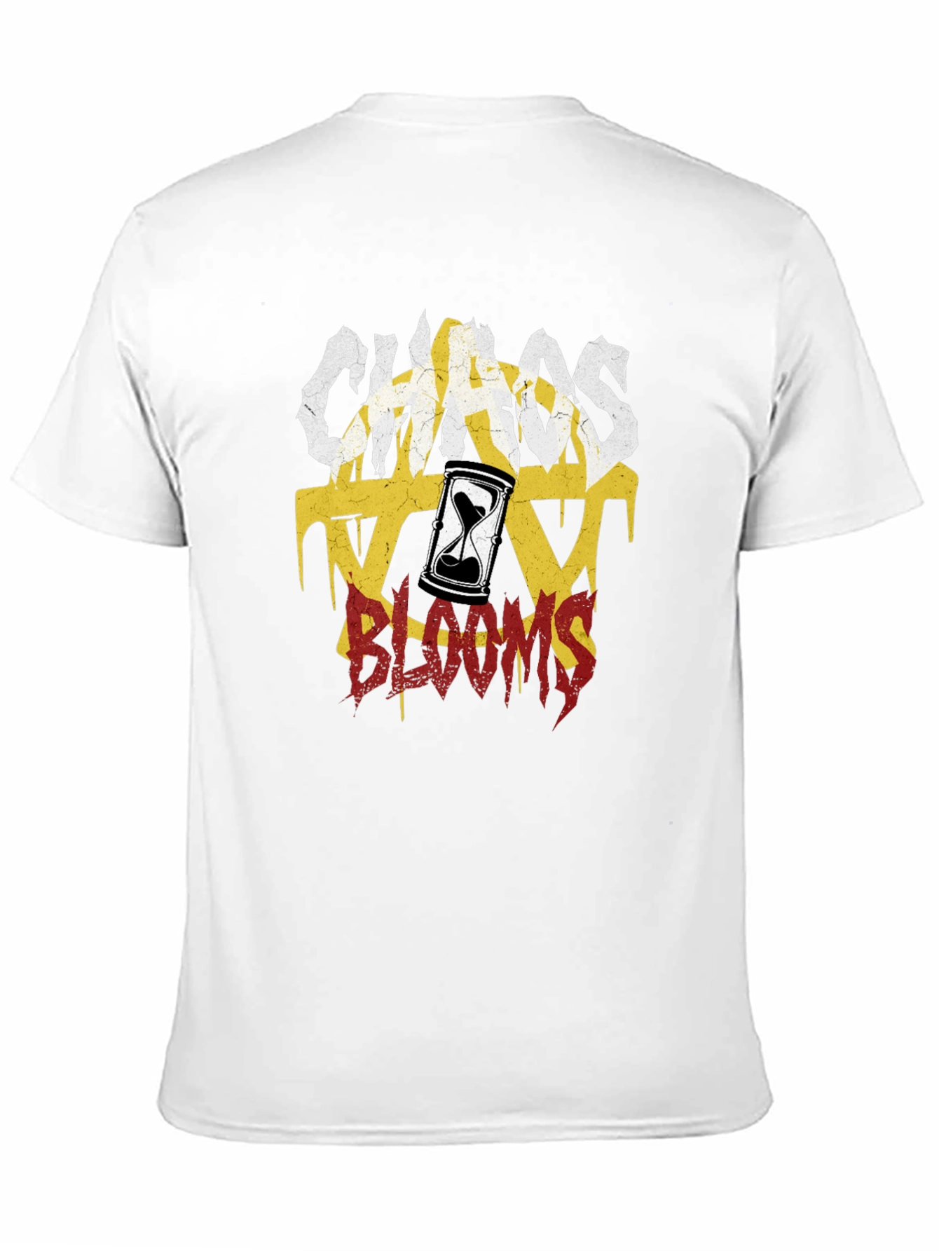 Chaos Blooms Graphic Print Black T-Shirt