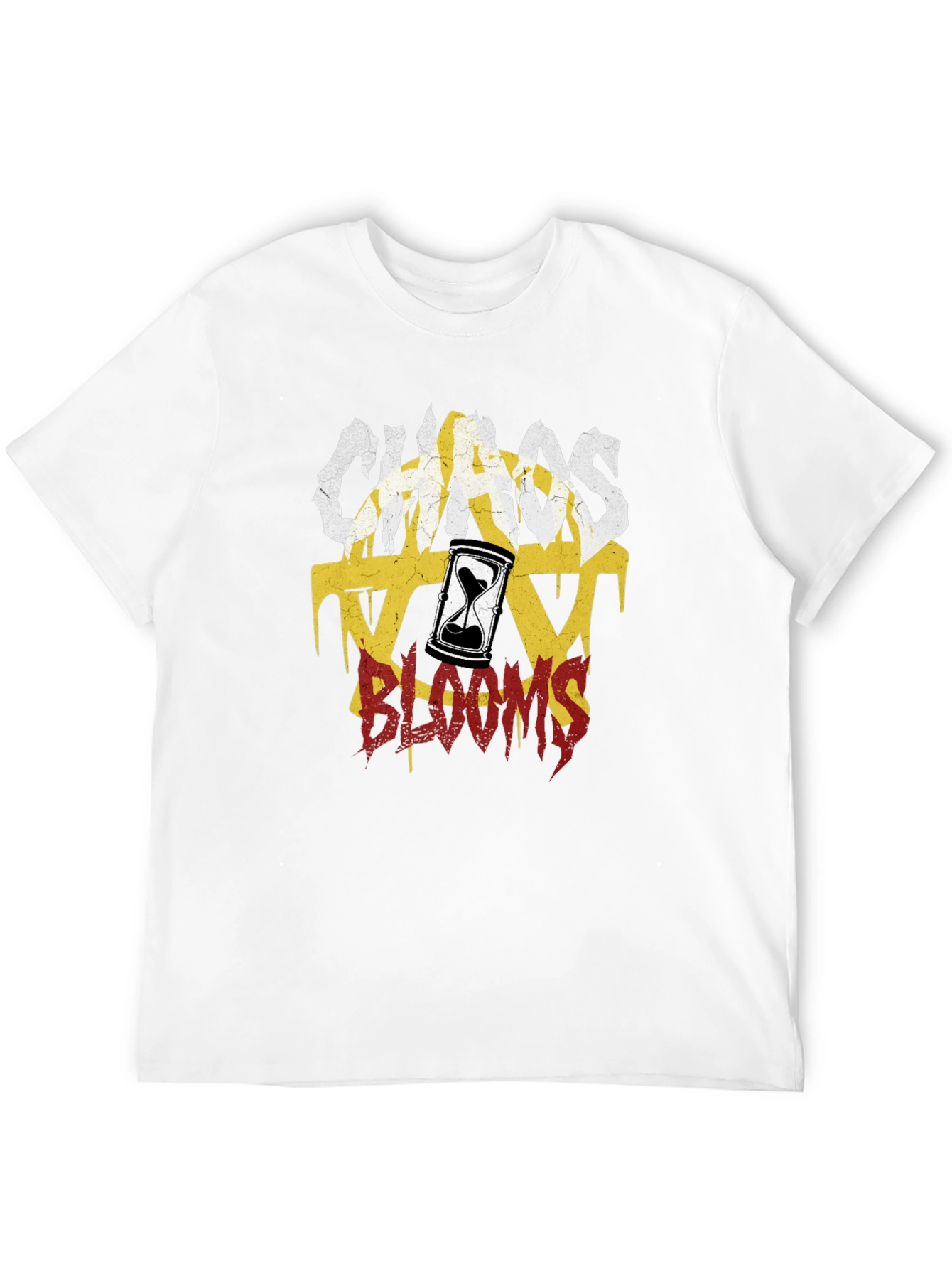 Chaos Blooms Graphic Print Black T-Shirt
