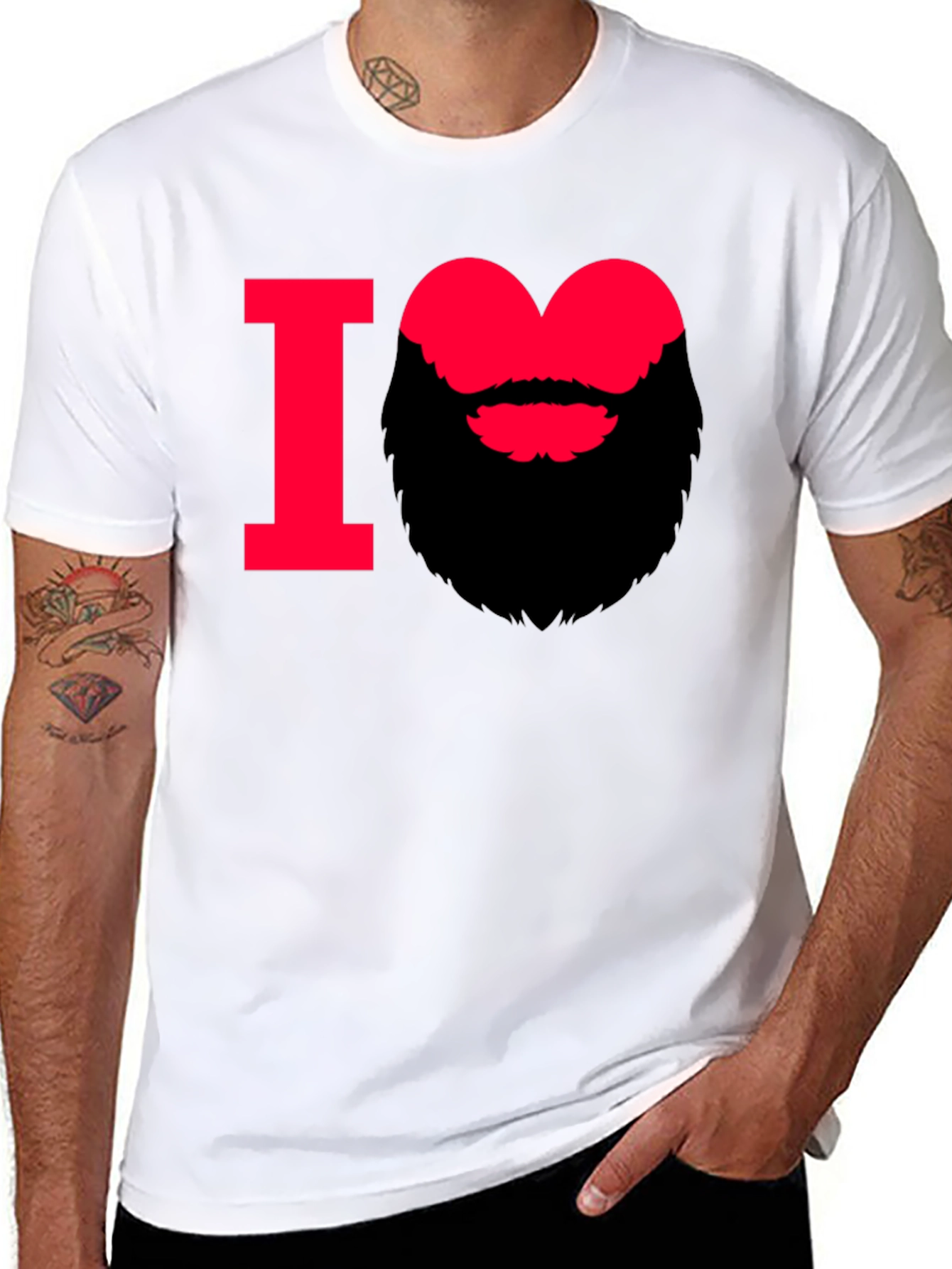 I Heart Beard Graphic Tee - Stylish Mens T-Shirt