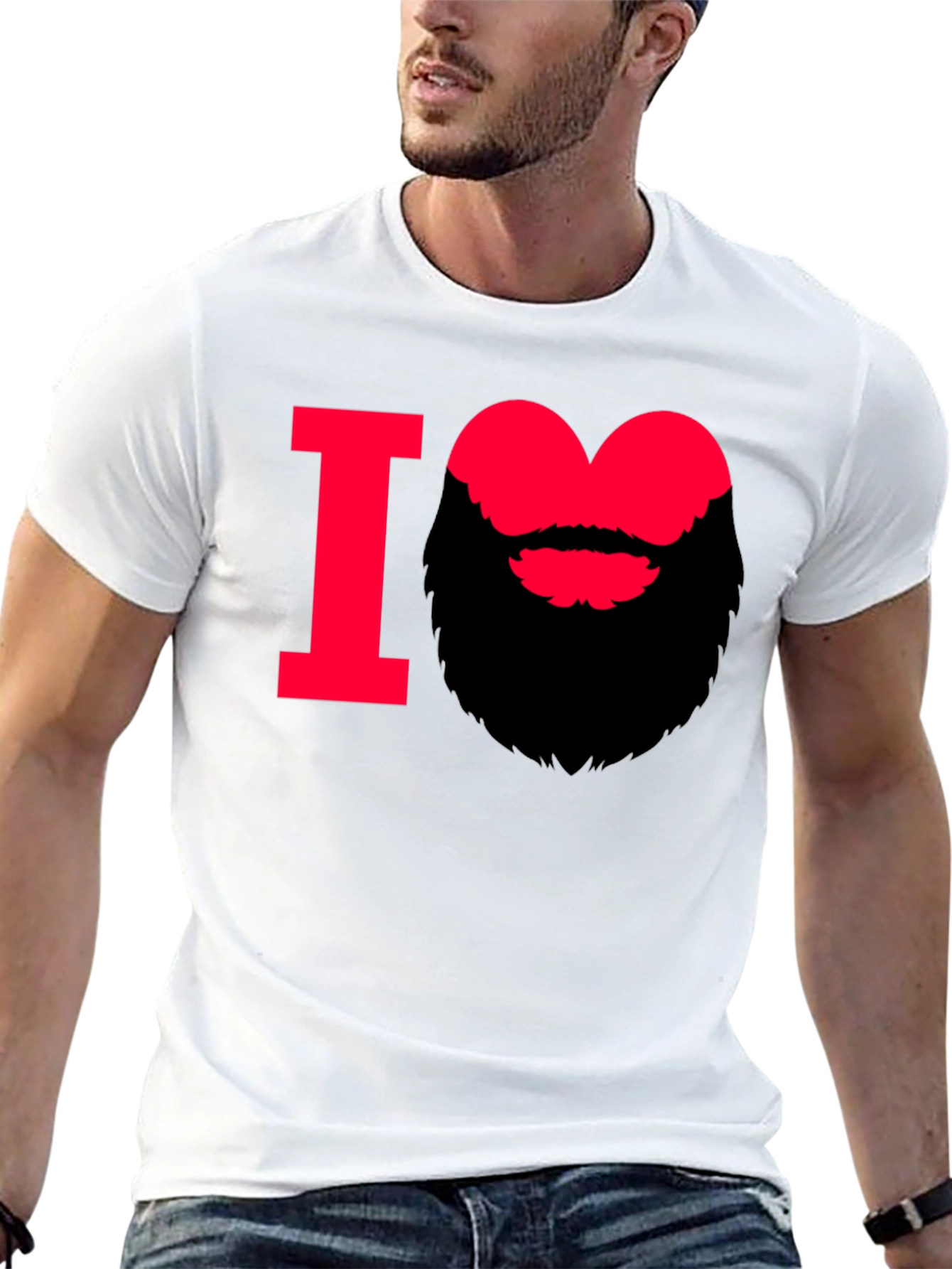 I Heart Beard Graphic Tee - Stylish Mens T-Shirt