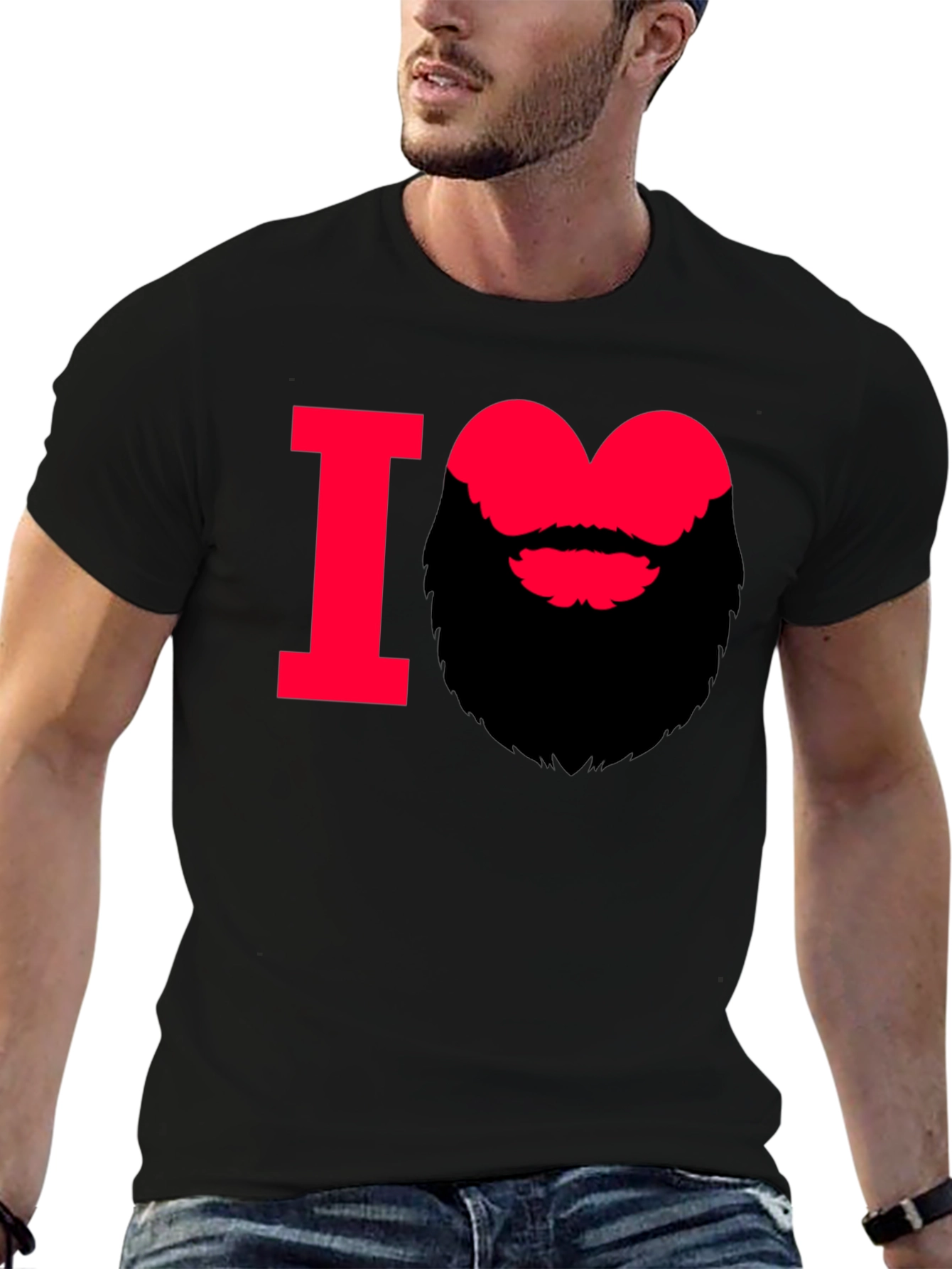 I Heart Beard Graphic Tee - Stylish Mens T-Shirt
