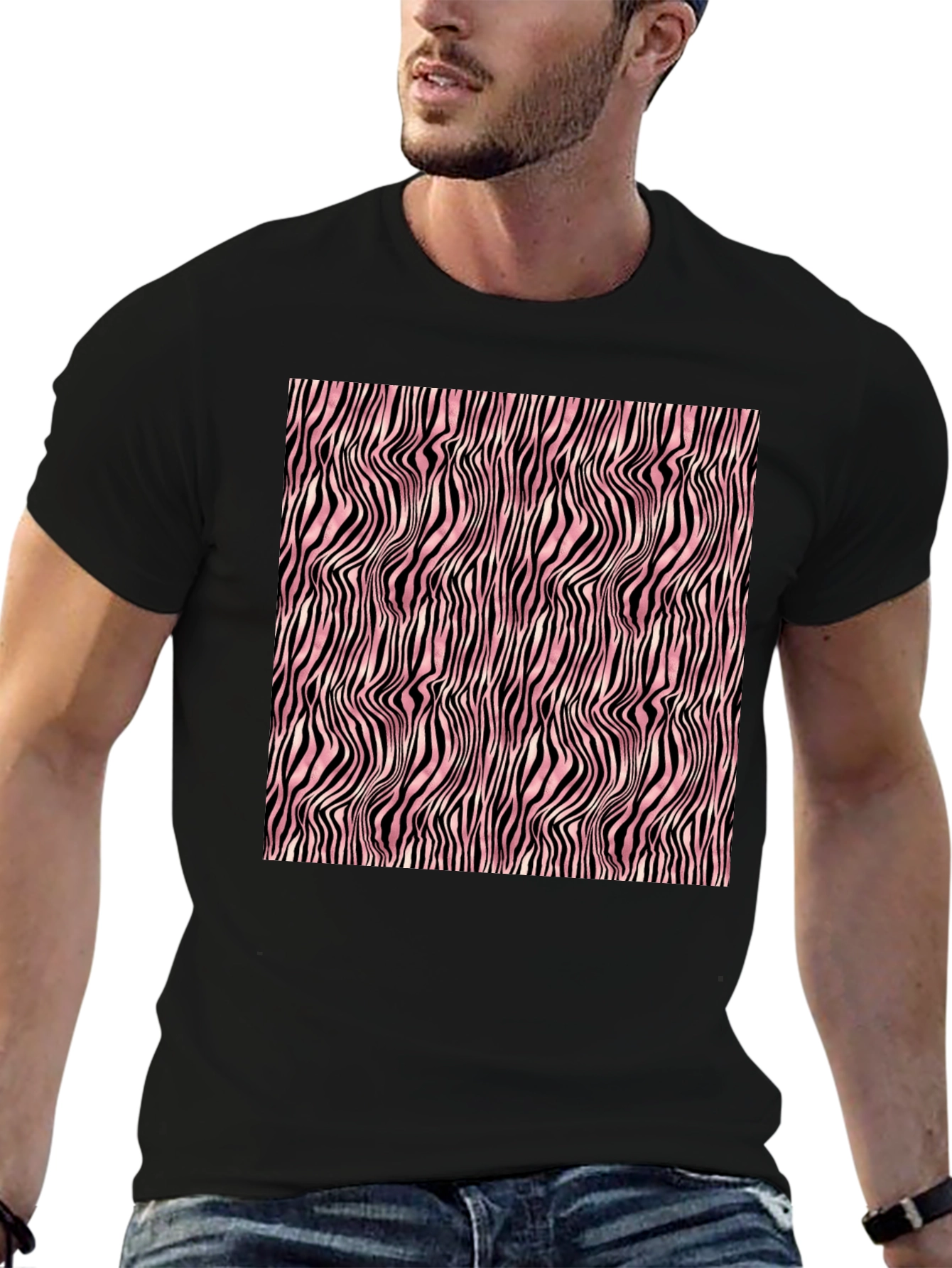 Abstract Zebra Stripe Pattern T-Shirt
