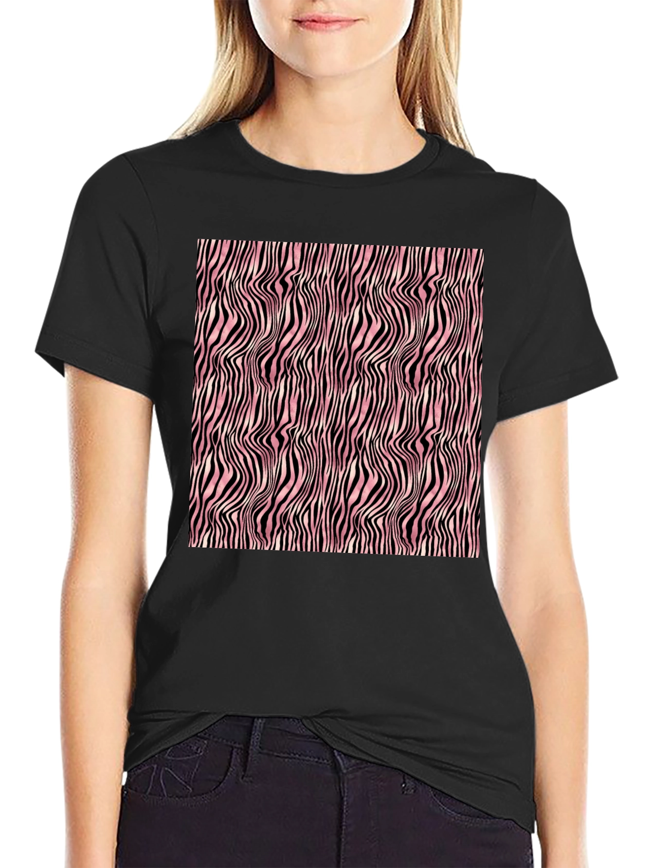 Abstract Zebra Stripe Pattern T-Shirt