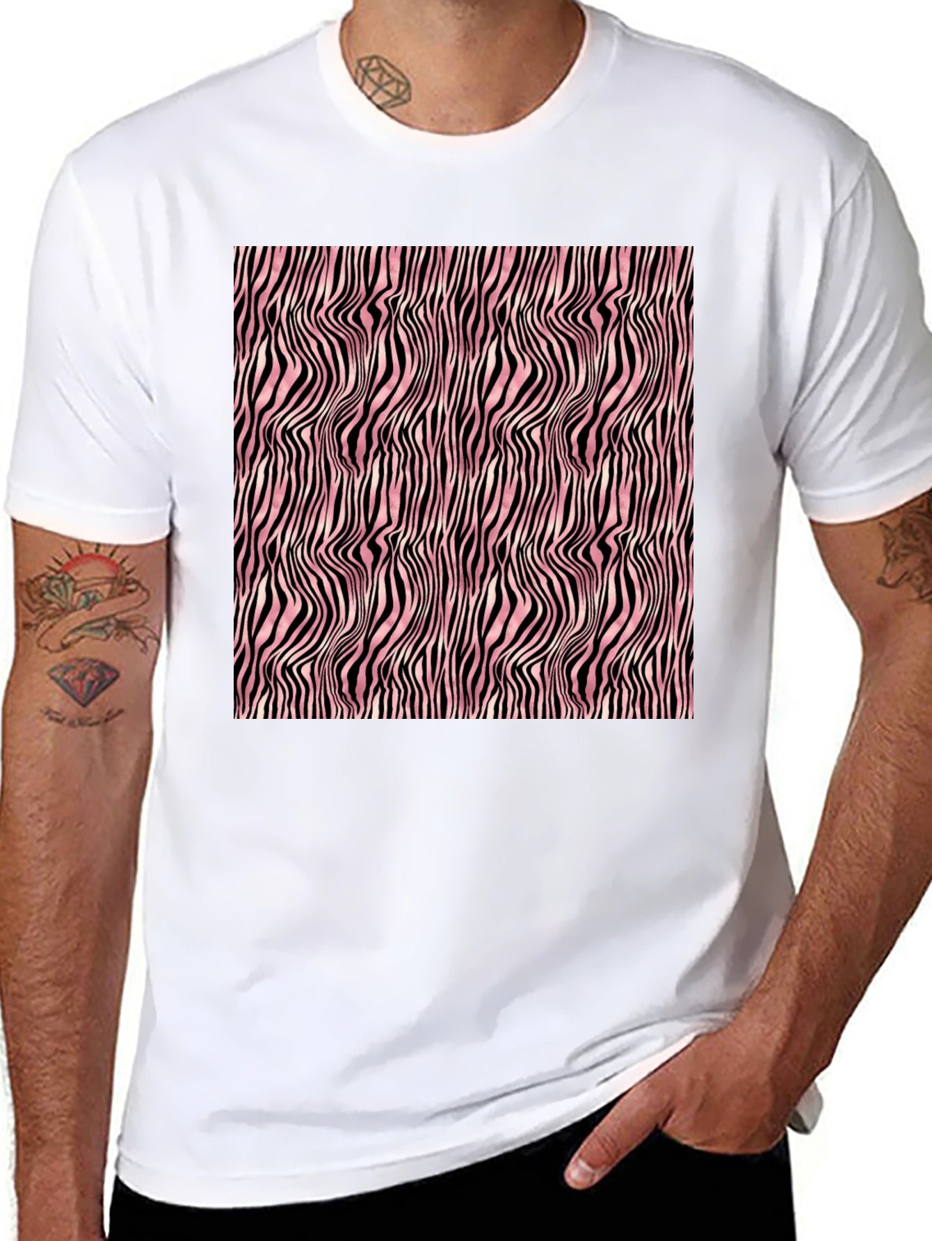 Abstract Zebra Stripe Pattern T-Shirt
