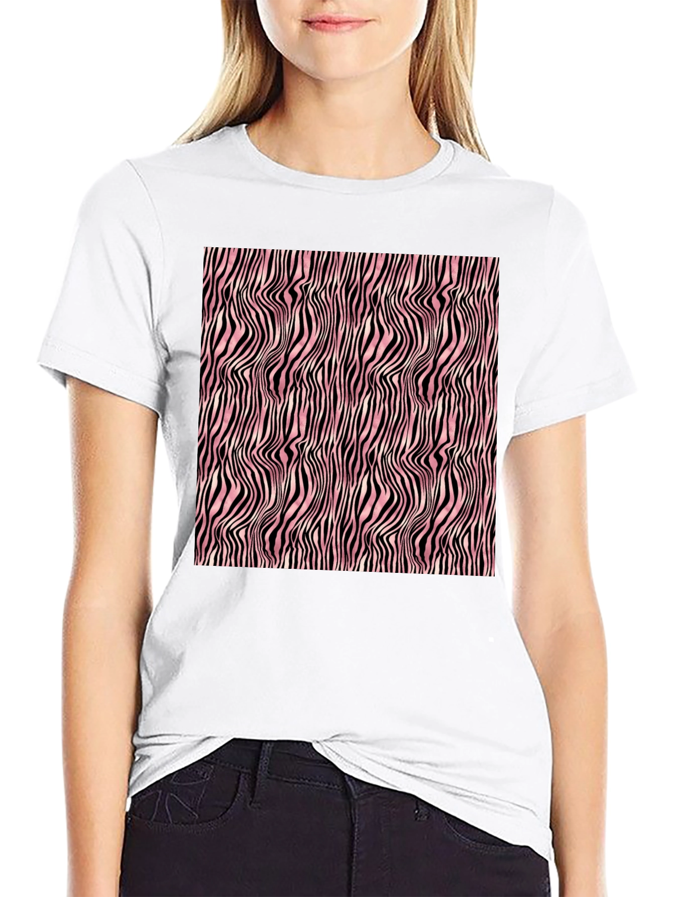 Abstract Zebra Stripe Pattern T-Shirt