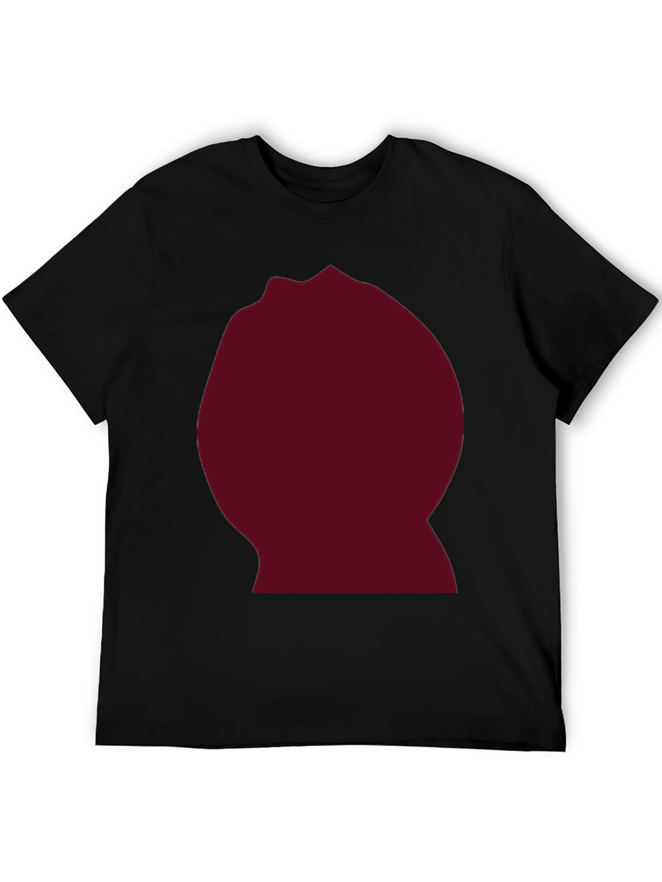 Burgundy Blob Graphic Black T-Shirt