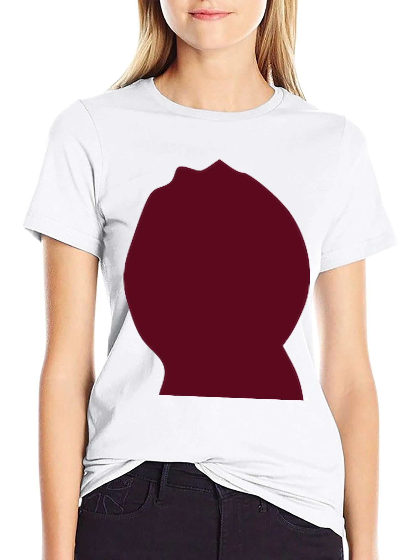 Burgundy Blob Graphic Black T-Shirt