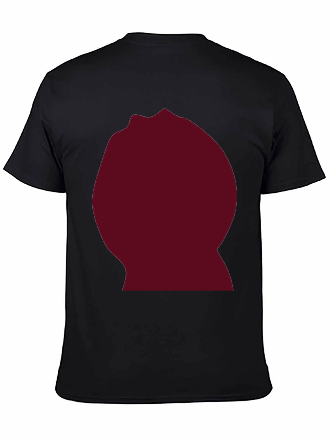 Burgundy Blob Graphic Black T-Shirt