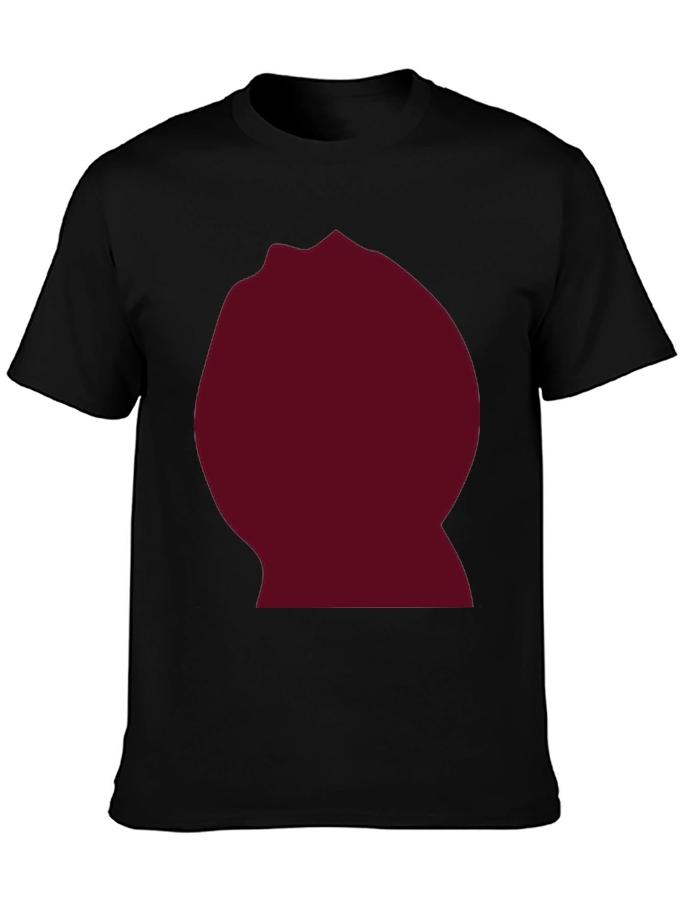 Burgundy Blob Graphic Black T-Shirt