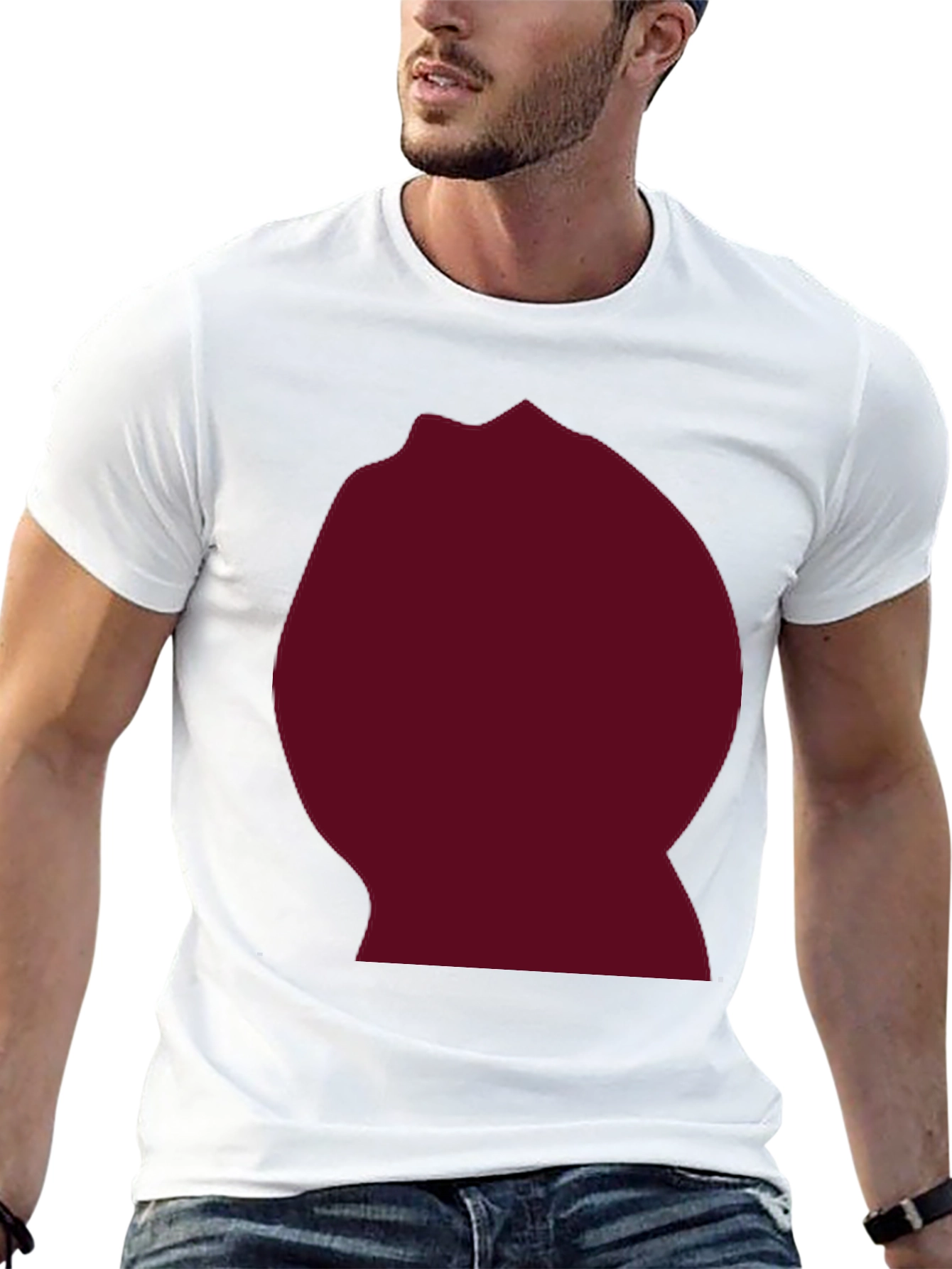 Burgundy Blob Graphic Black T-Shirt