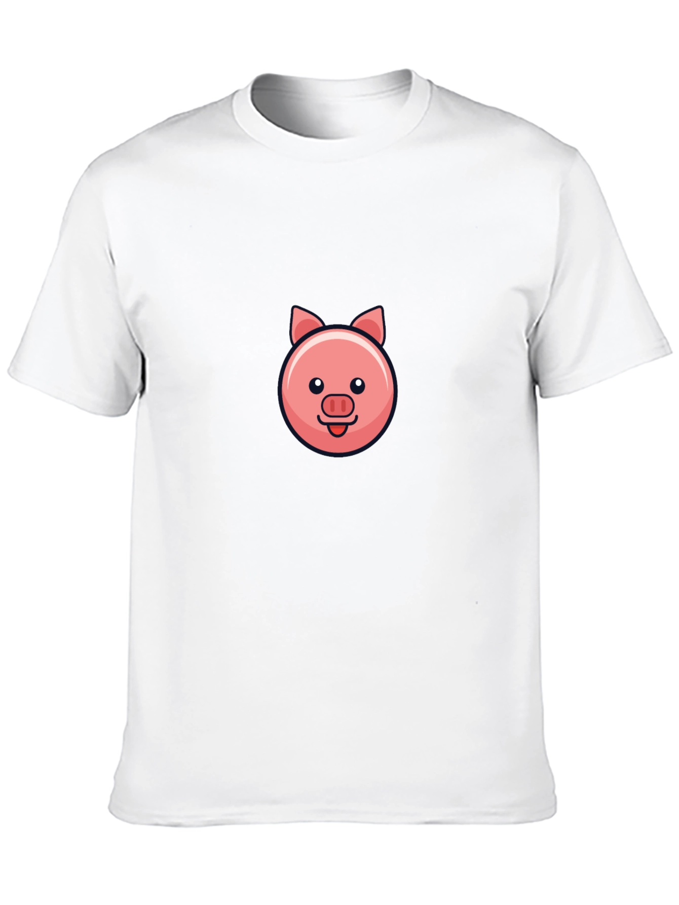 Cute Pig Face Black T-Shirt