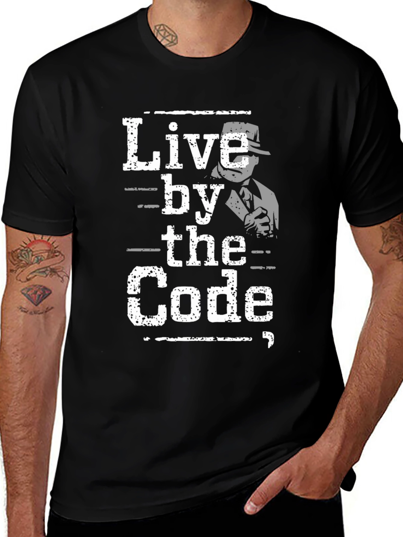 Live By the Code Graphic Tee - Mobster Design