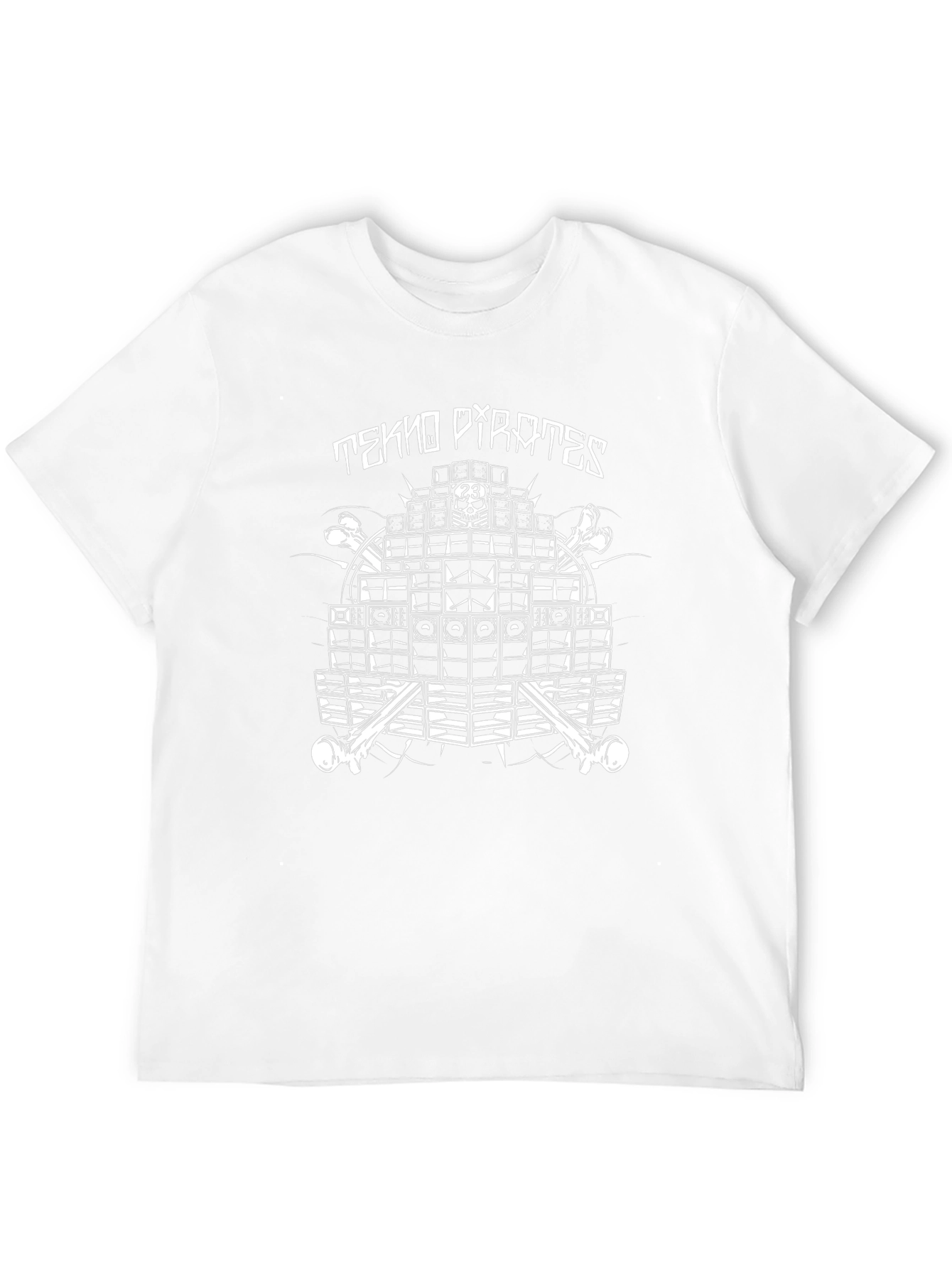 Tekno Pirates Graphic Tee - Black Crew Neck T-Shirt