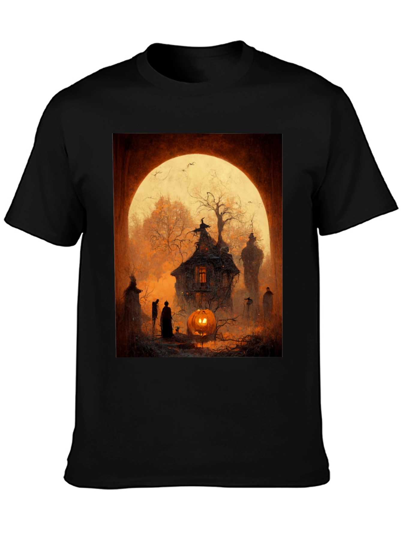Spooky Halloween House Graphic T-Shirt