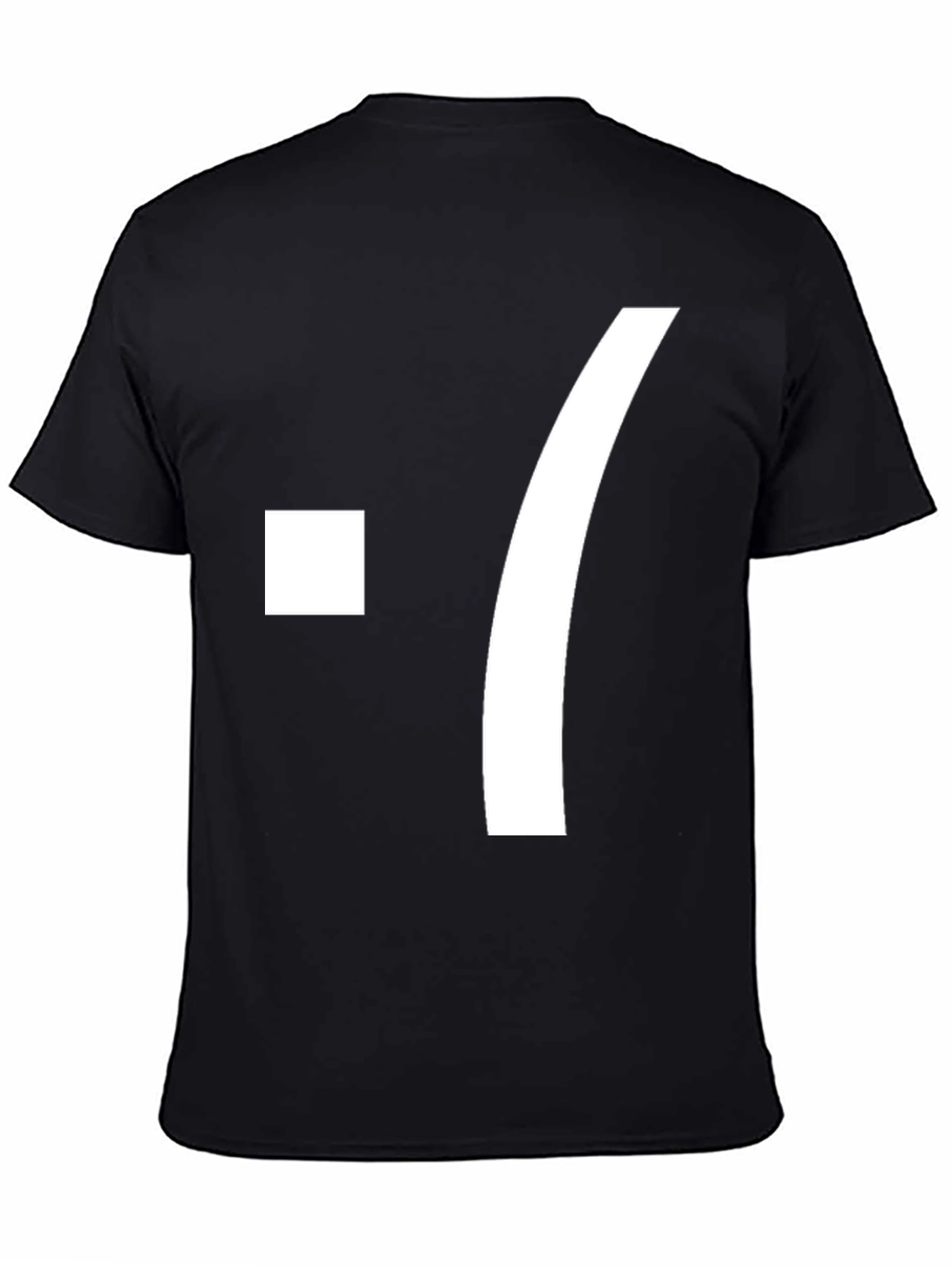Mens Black T-Shirt with White Graphic