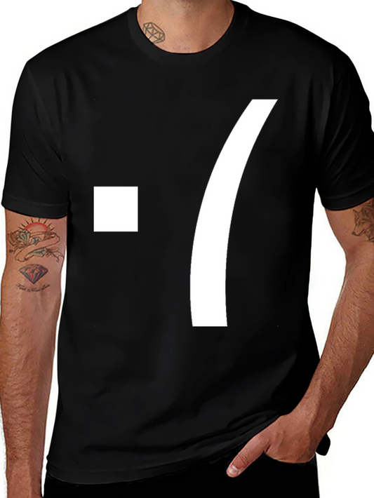 Mens Black T-Shirt with White Graphic