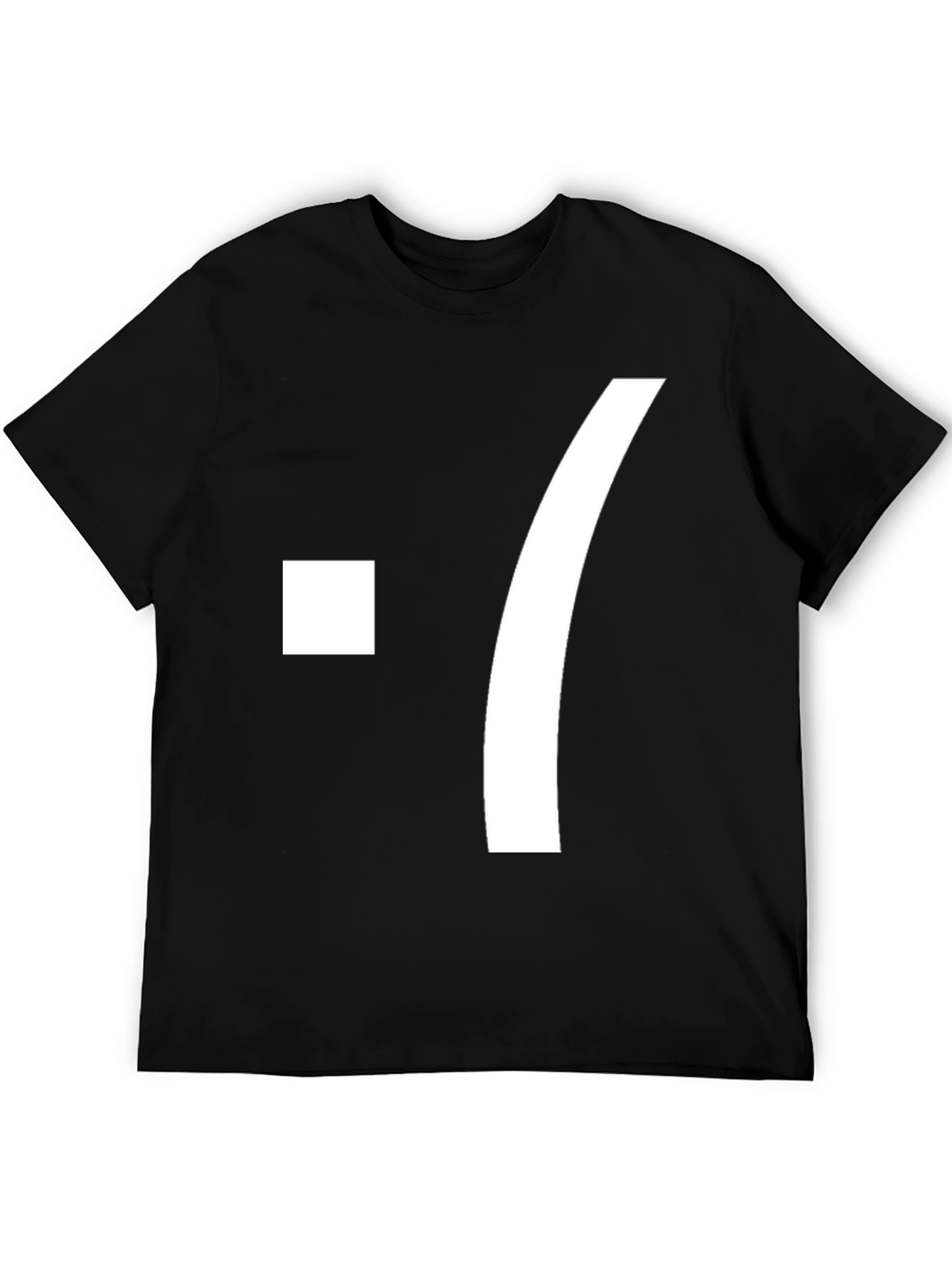 Mens Black T-Shirt with White Graphic