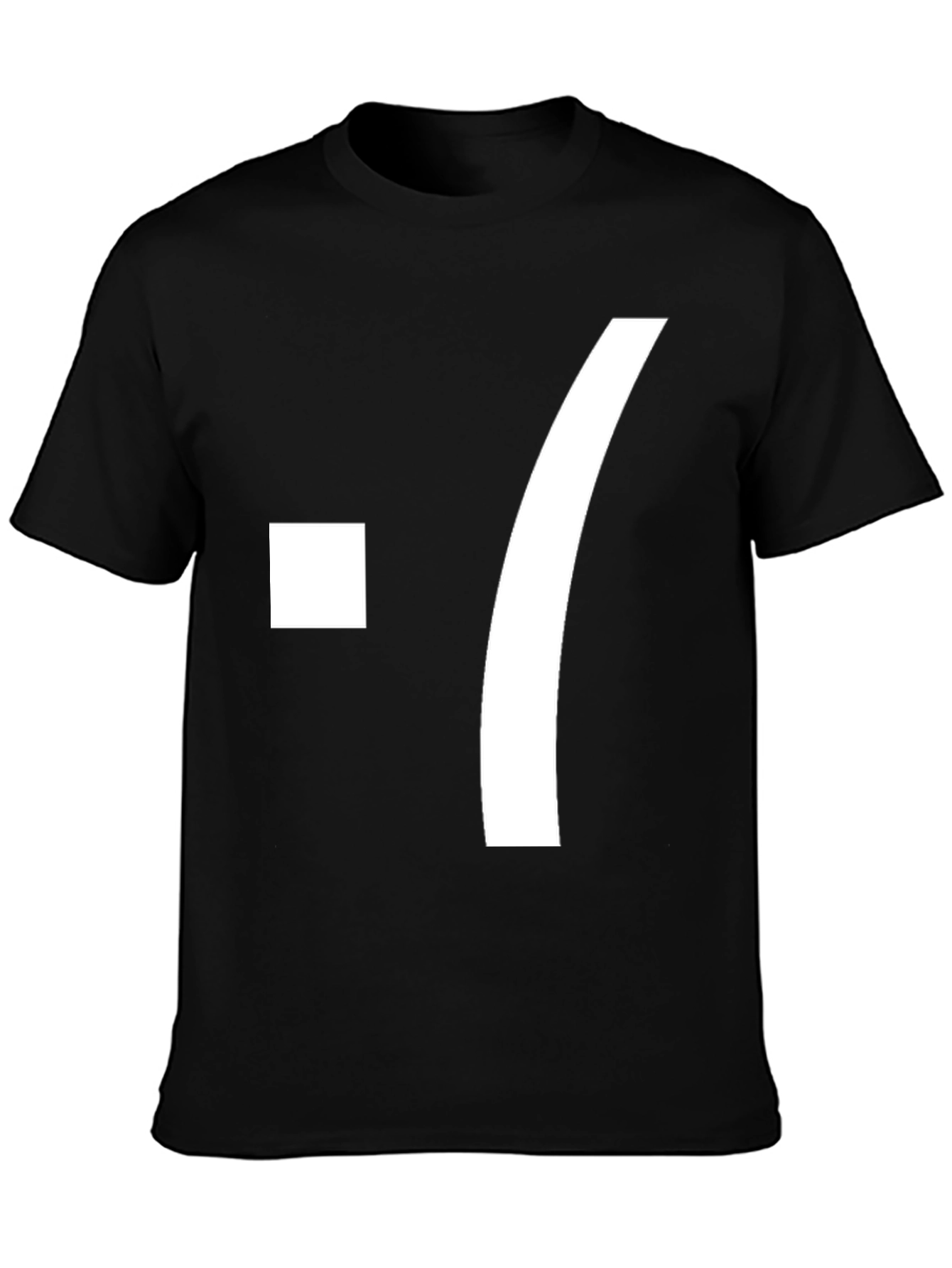 Mens Black T-Shirt with White Graphic