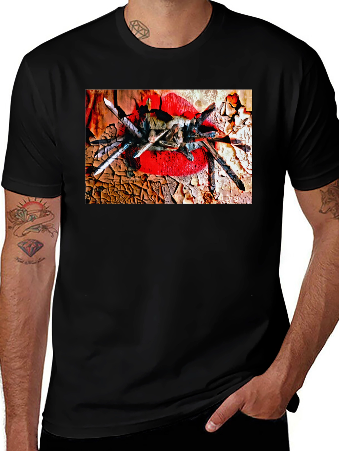 Tarantula Lips Graphic Black T-Shirt