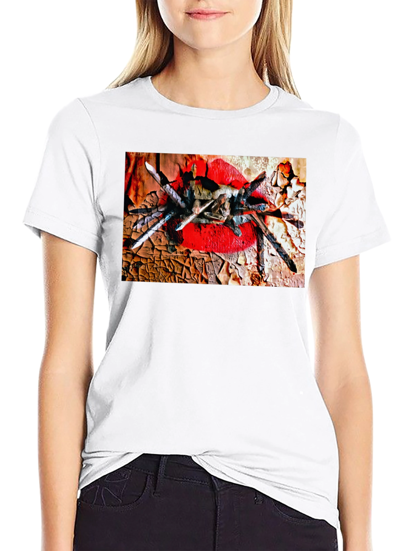 Tarantula Lips Graphic Black T-Shirt