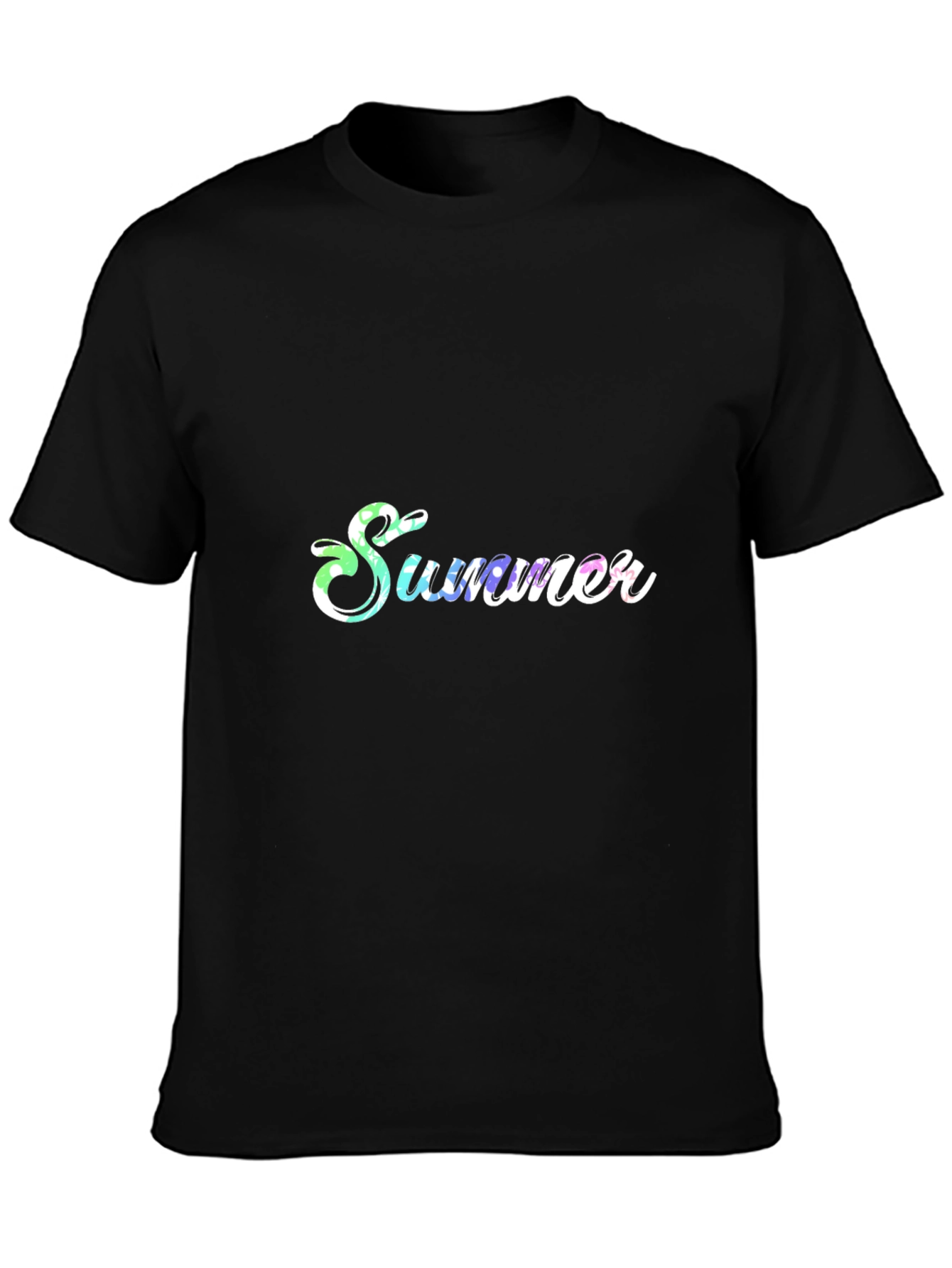 Summer Print Black T-Shirt