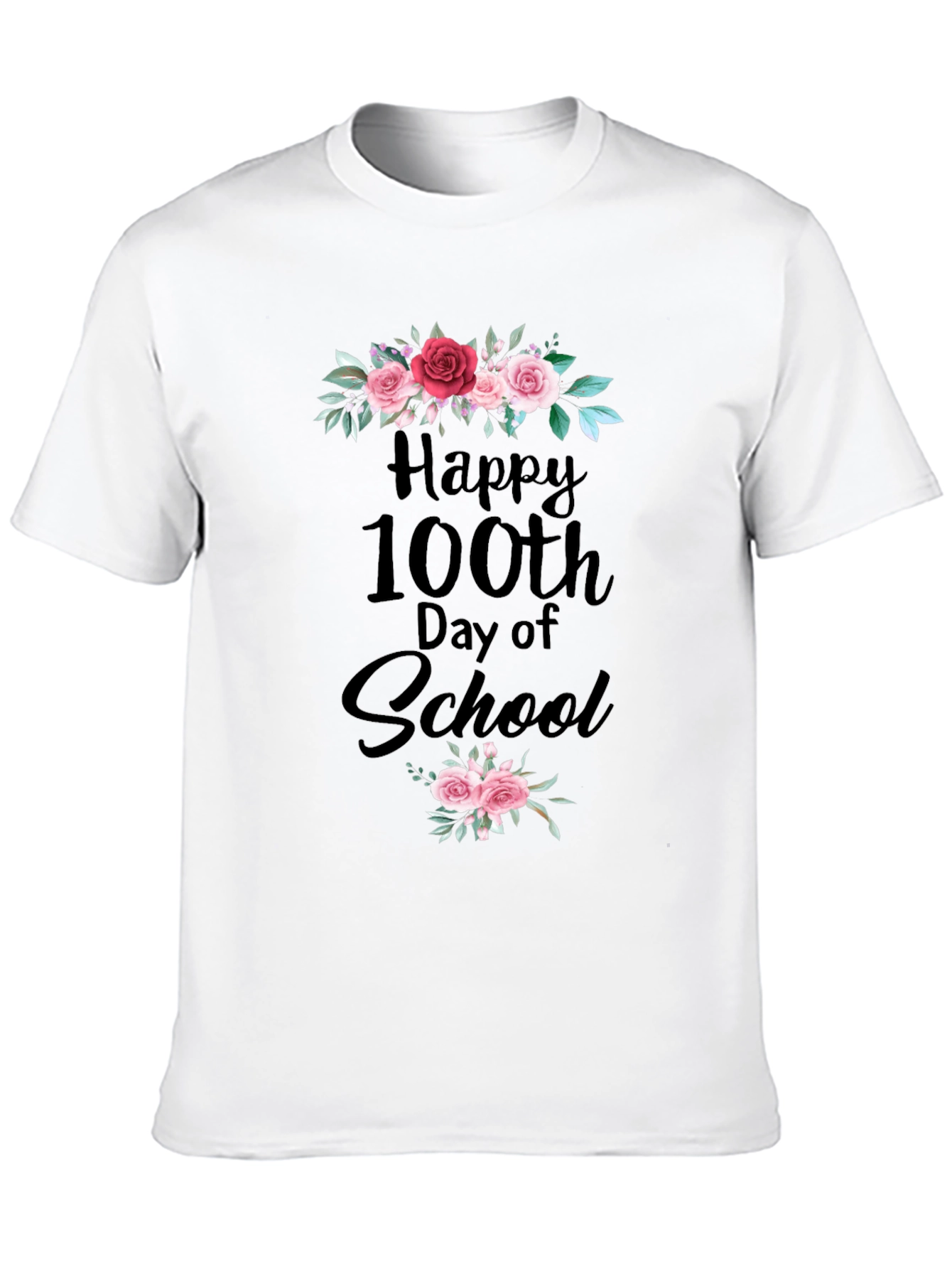 Happy 100th Day of School Floral T-Shirt