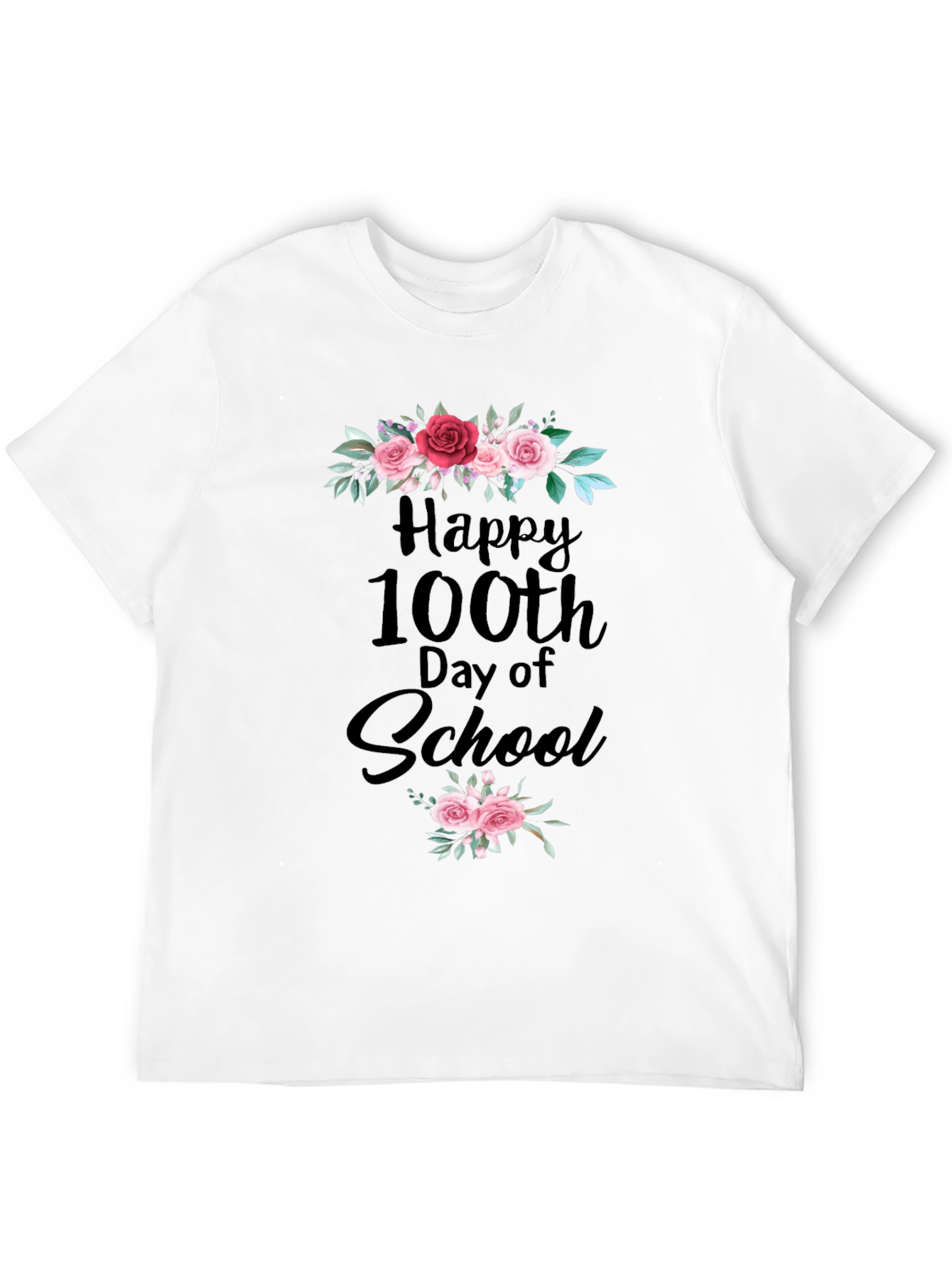 Happy 100th Day of School Floral T-Shirt