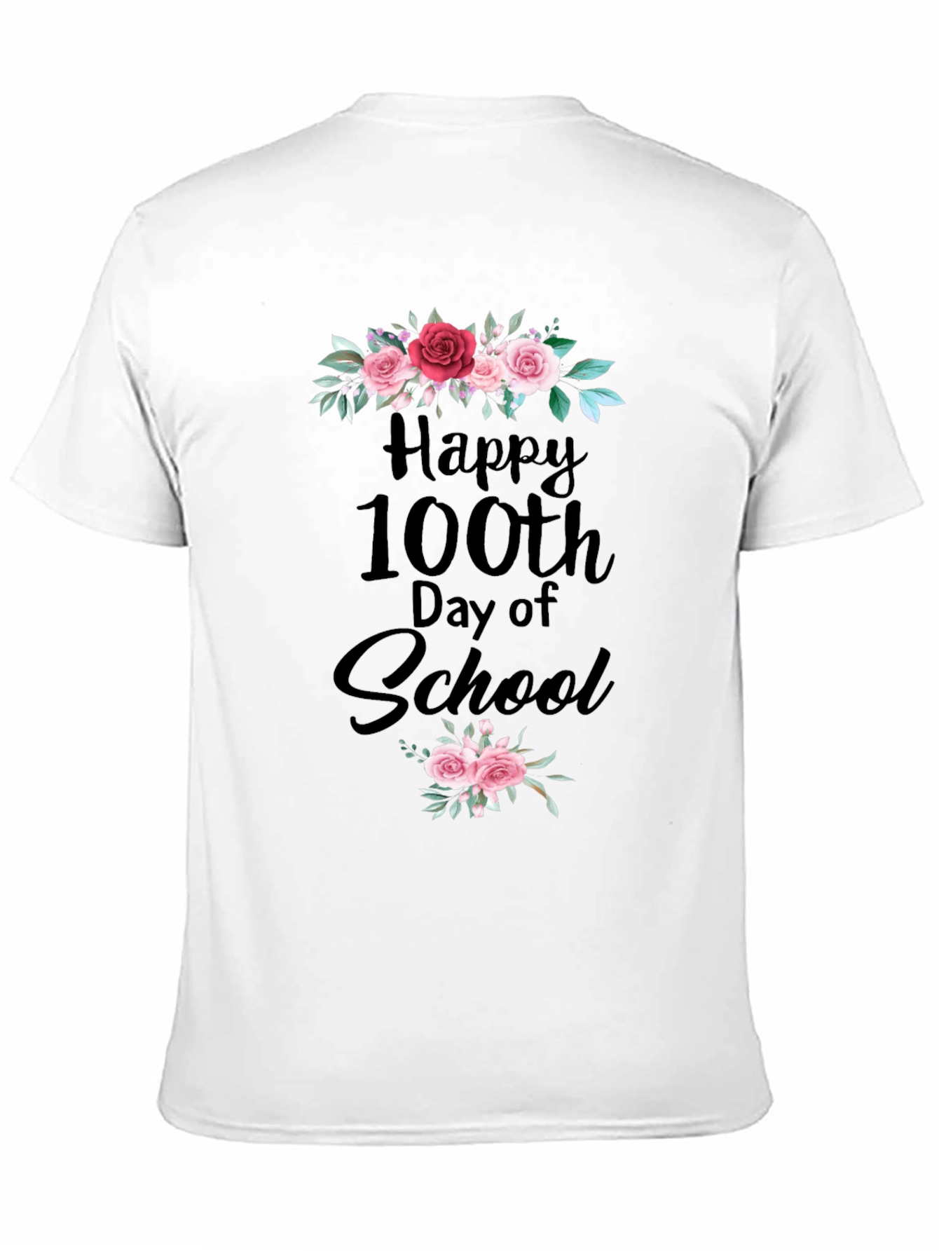 Happy 100th Day of School Floral T-Shirt
