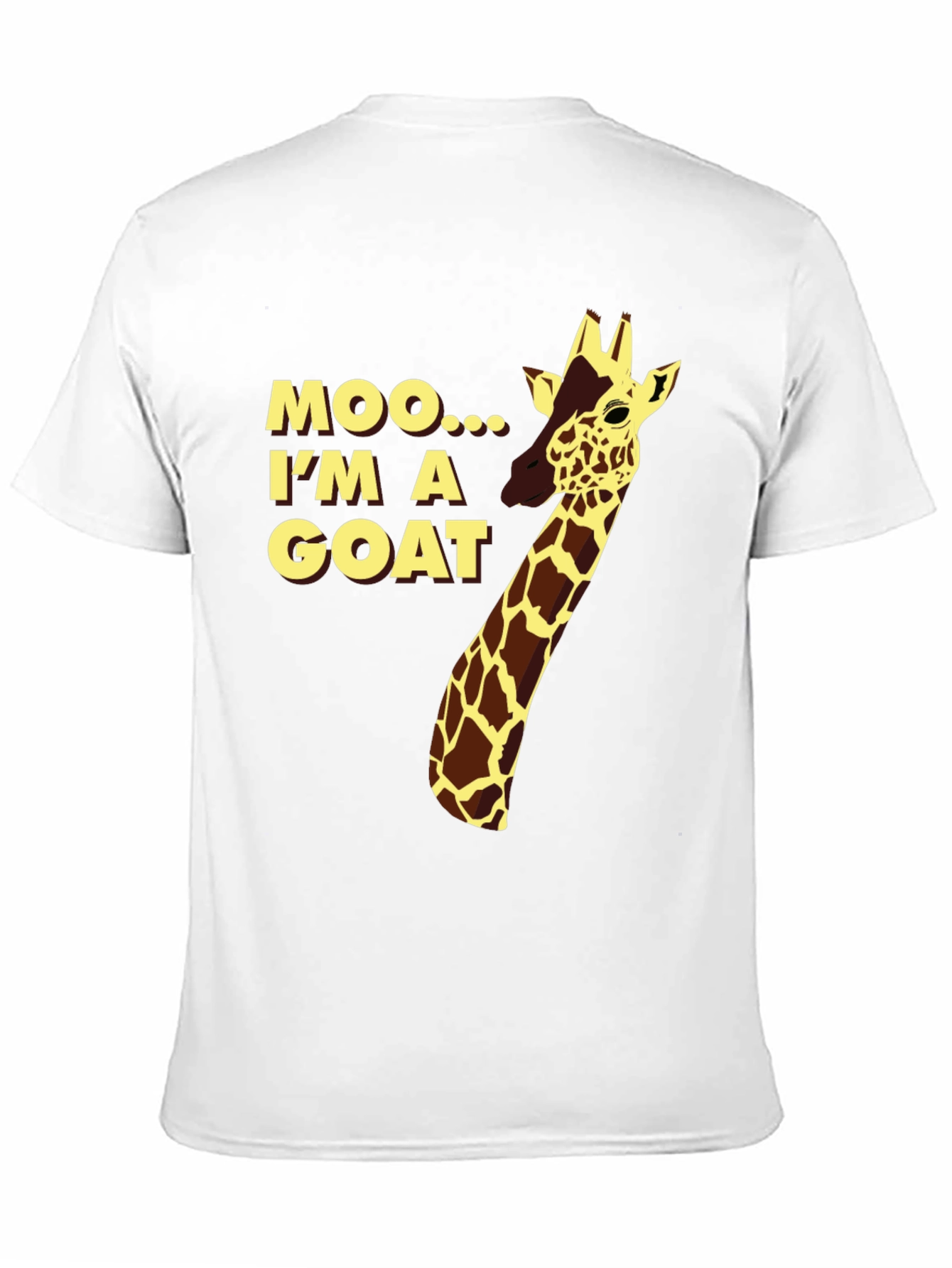 Funny Giraffe Moo Im a Goat Black T-Shirt