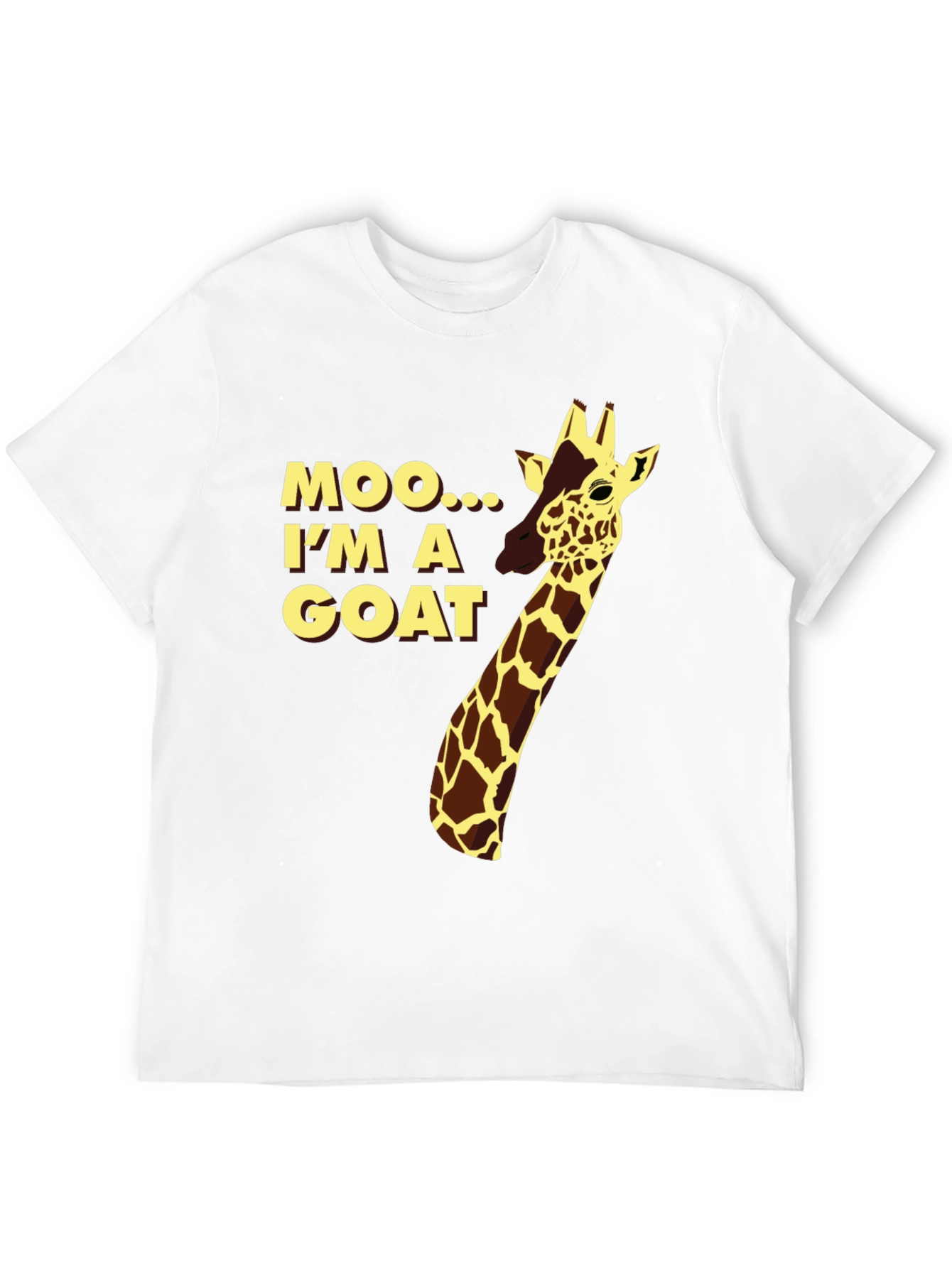 Funny Giraffe Moo Im a Goat Black T-Shirt