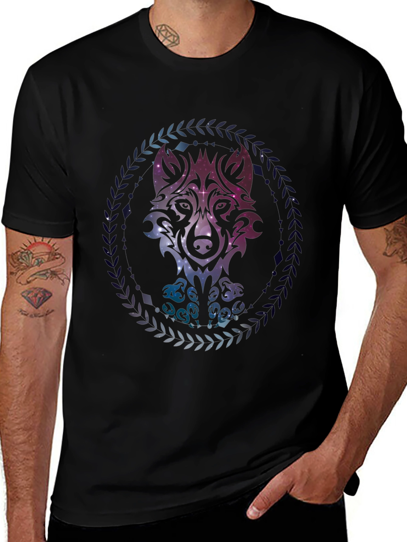 Wolf Galaxy T-Shirt - Cosmic Style Tee