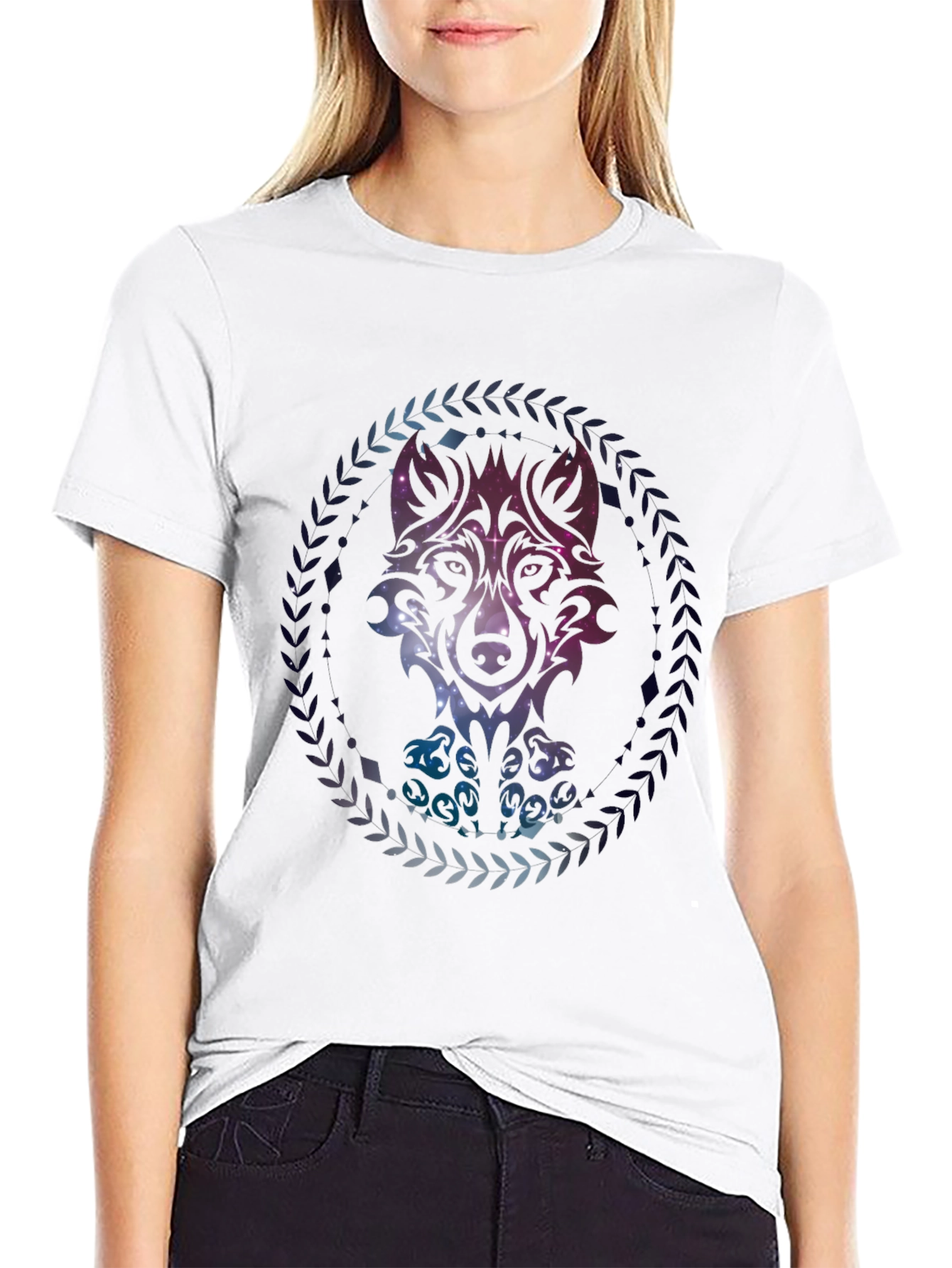 Wolf Galaxy T-Shirt - Cosmic Style Tee