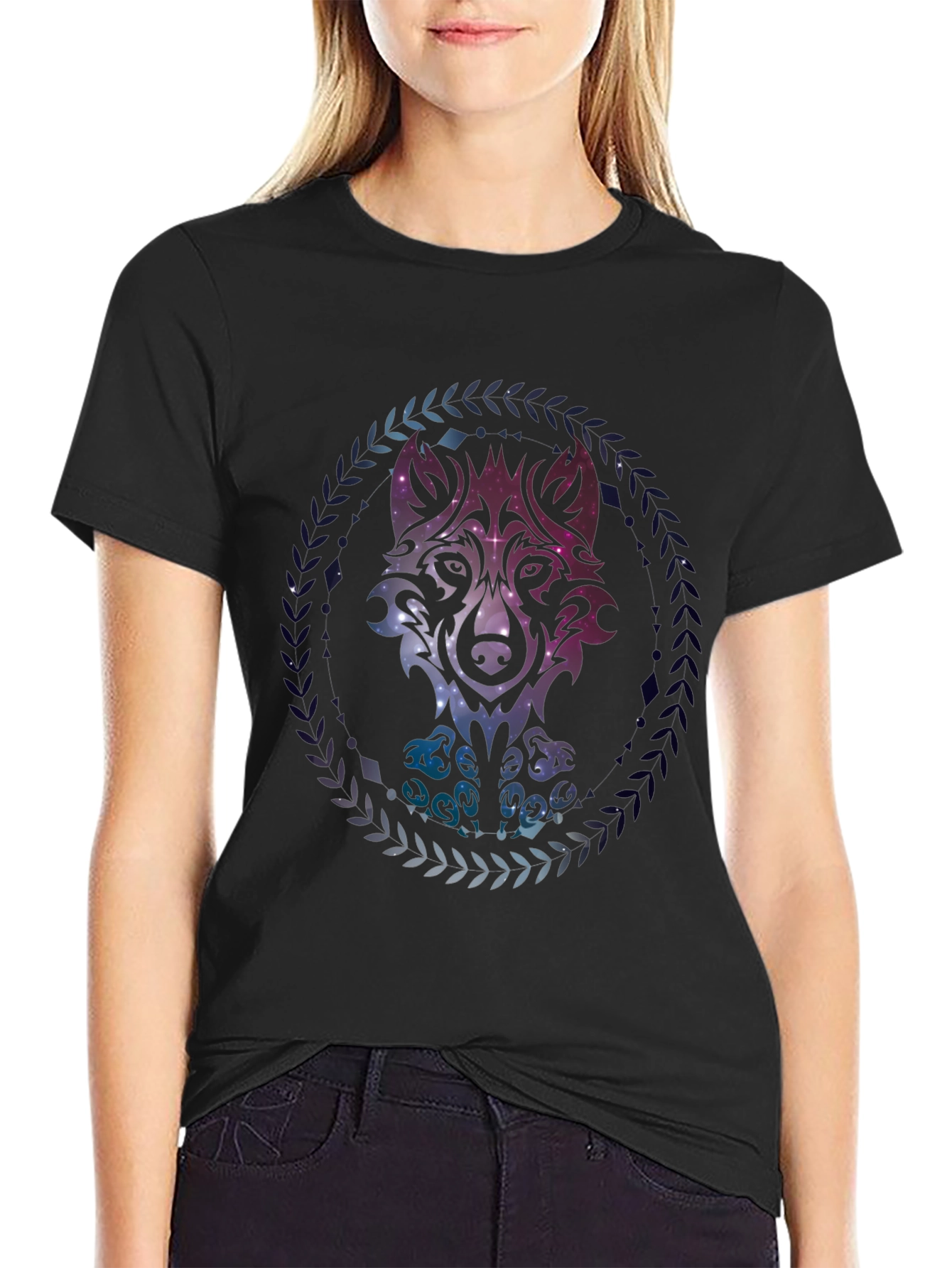 Wolf Galaxy T-Shirt - Cosmic Style Tee