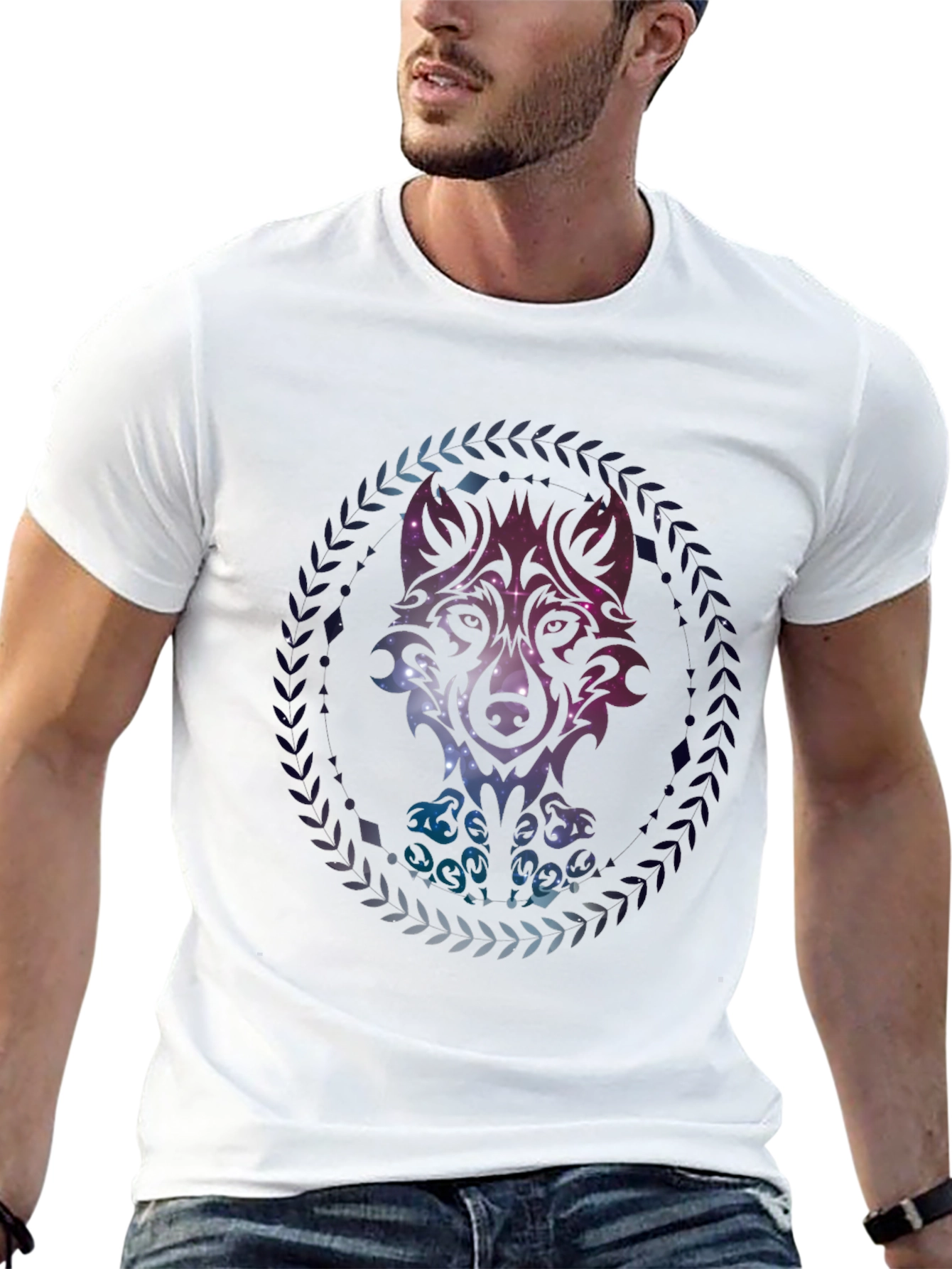 Wolf Galaxy T-Shirt - Cosmic Style Tee