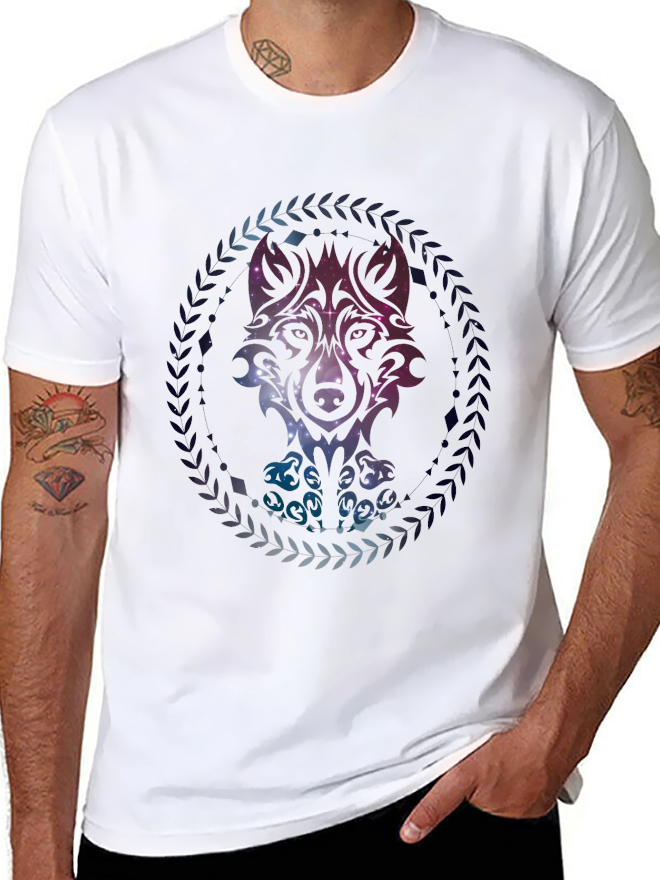 Wolf Galaxy T-Shirt - Cosmic Style Tee