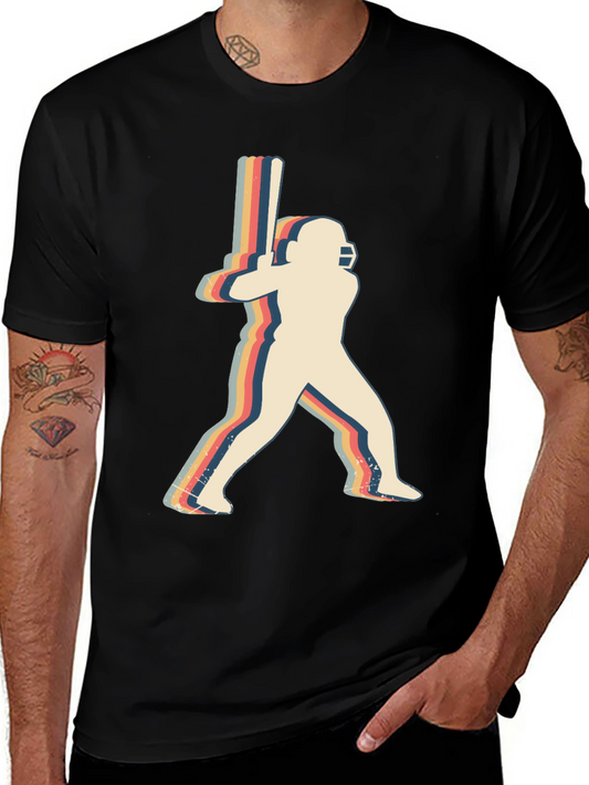 Retro Cricket Player Graphic Tee