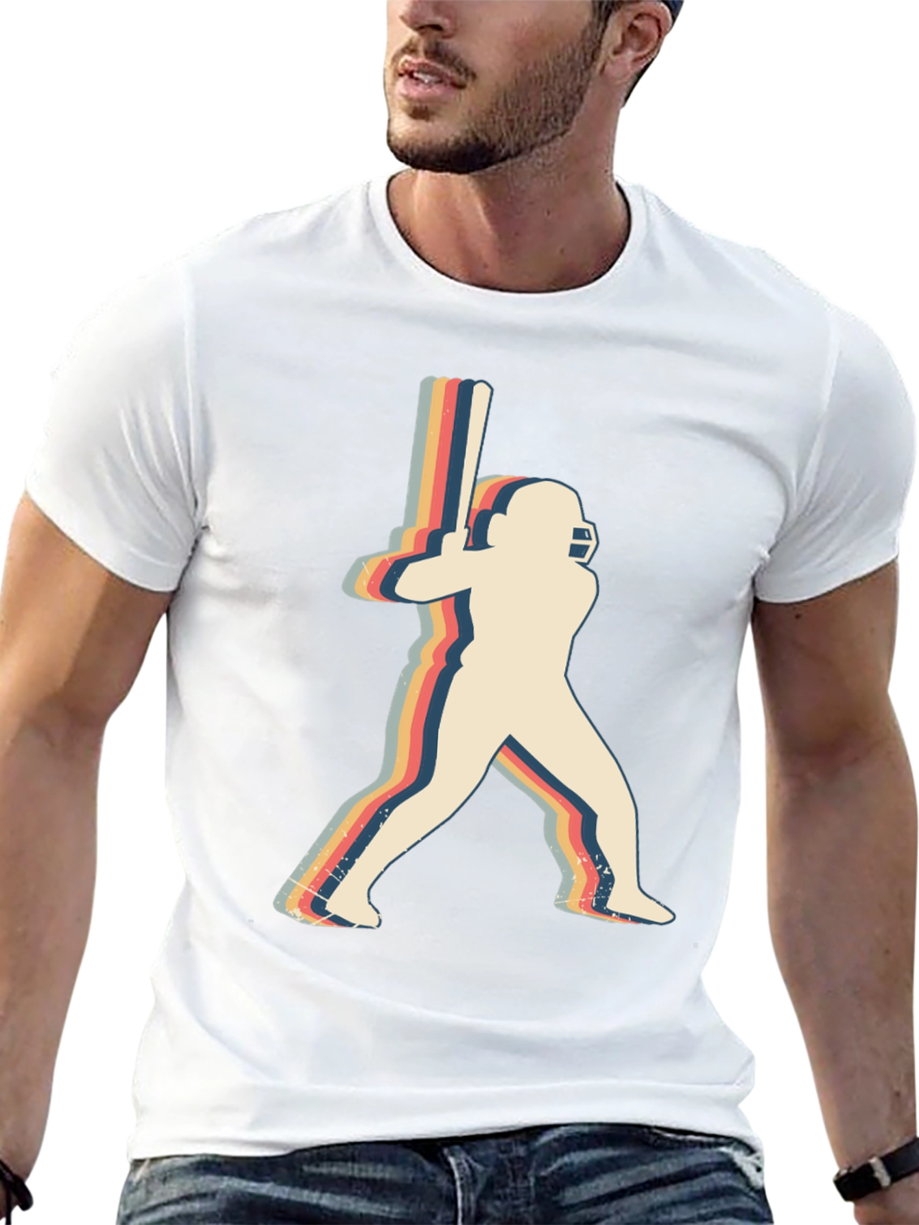 Retro Cricket Player Graphic Tee
