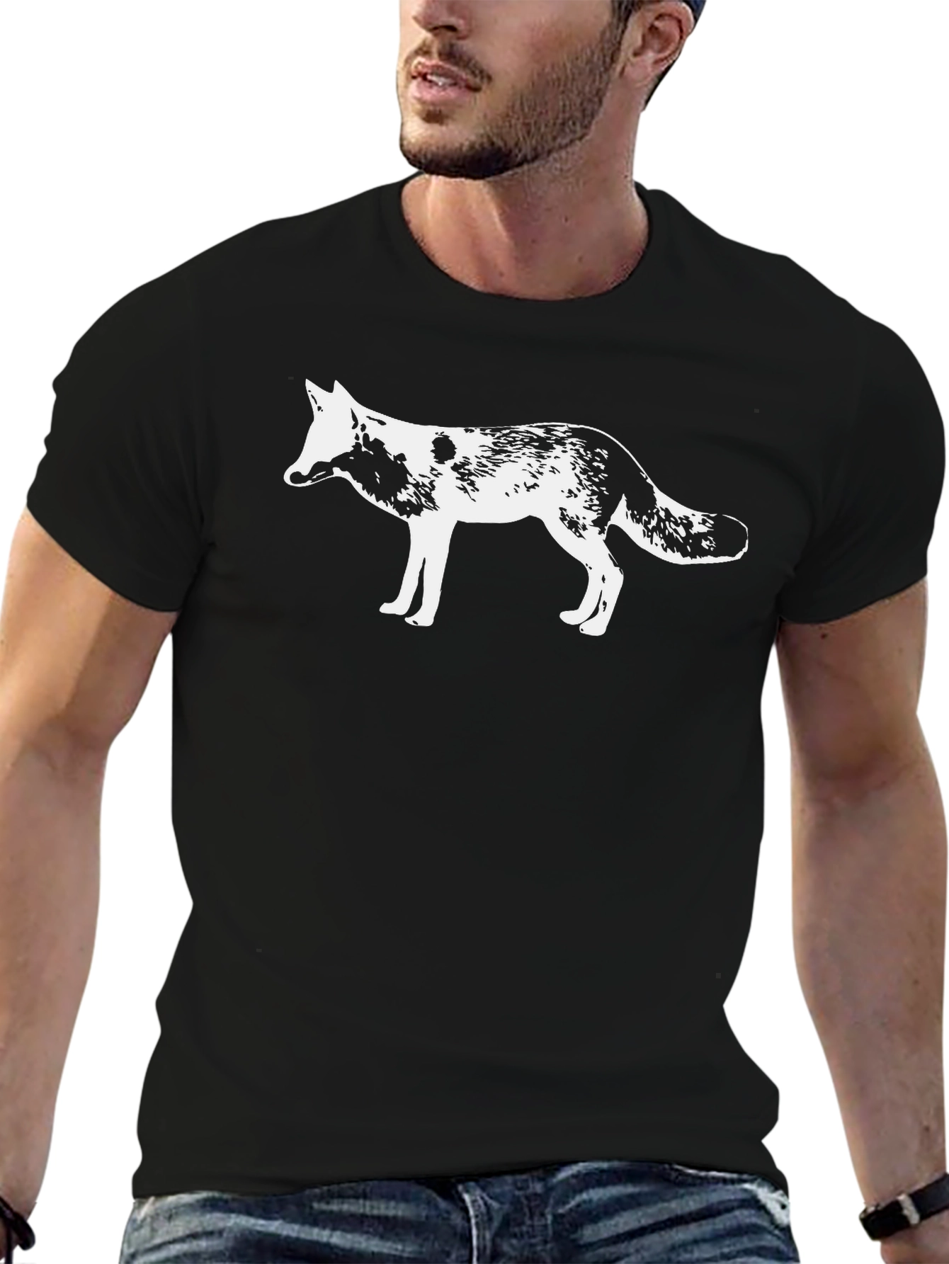 Fox Graphic Black T-Shirt - Unisex Crew Neck Tee