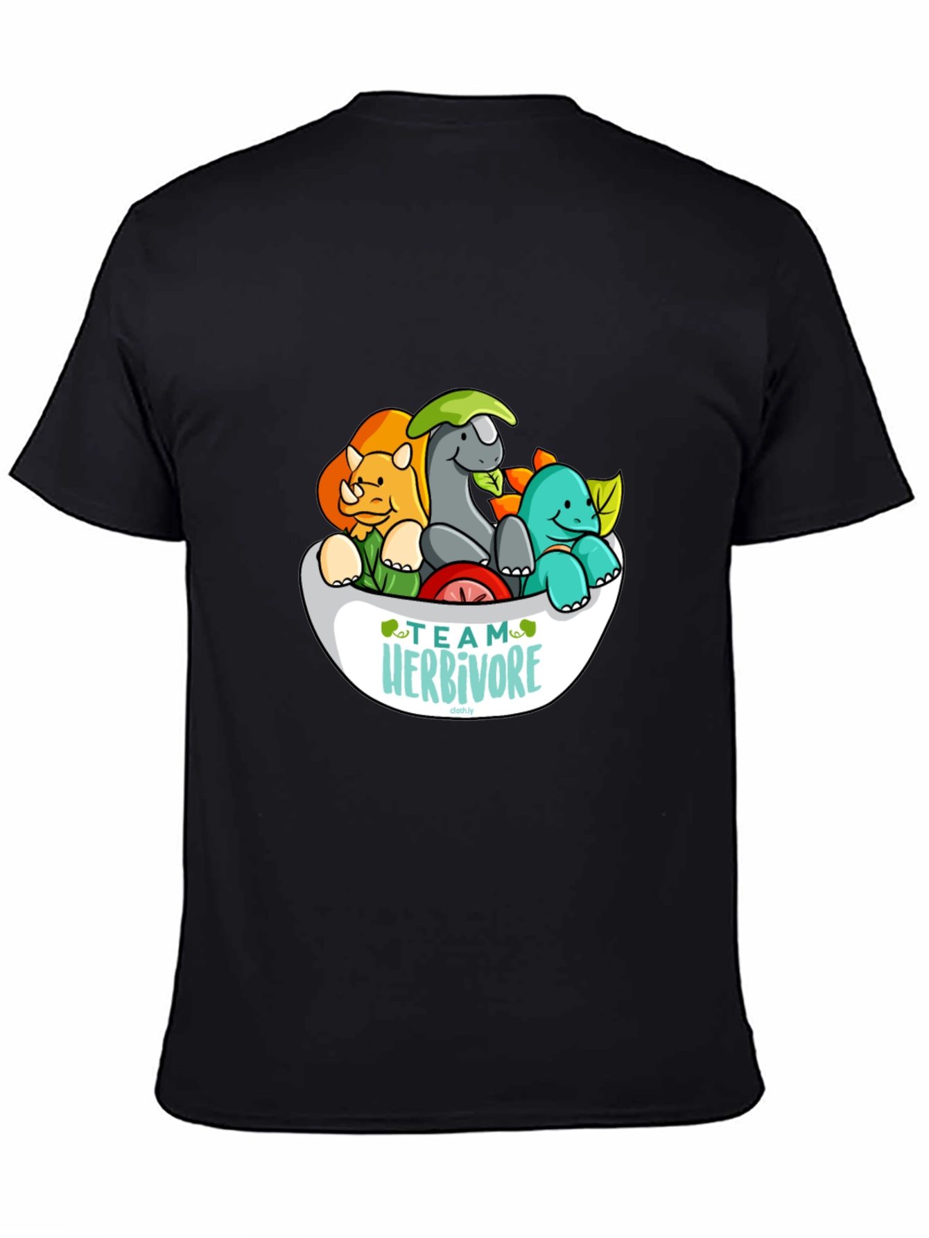 Team Herbivore Cartoon Dinosaur T-Shirt