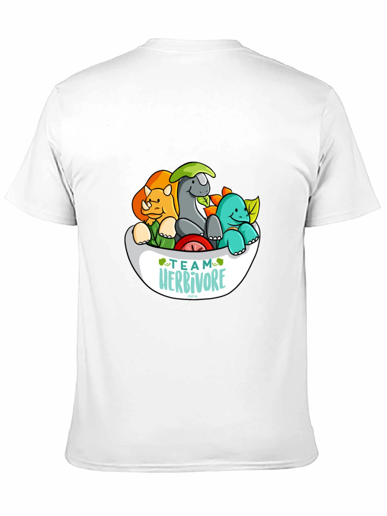 Team Herbivore Cartoon Dinosaur T-Shirt