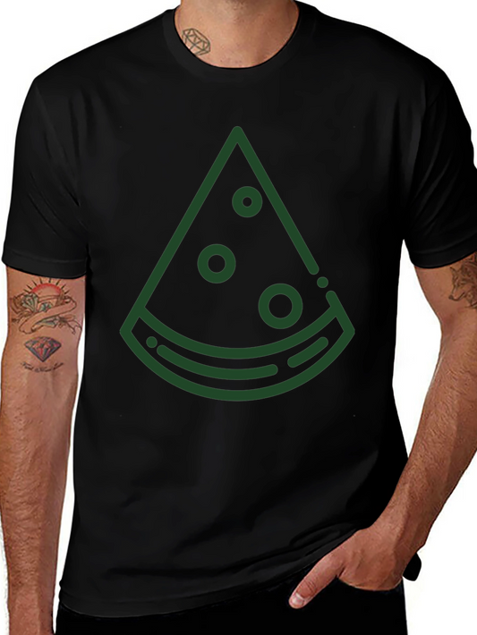 Mens Black T-Shirt with Green Watermelon Graphic