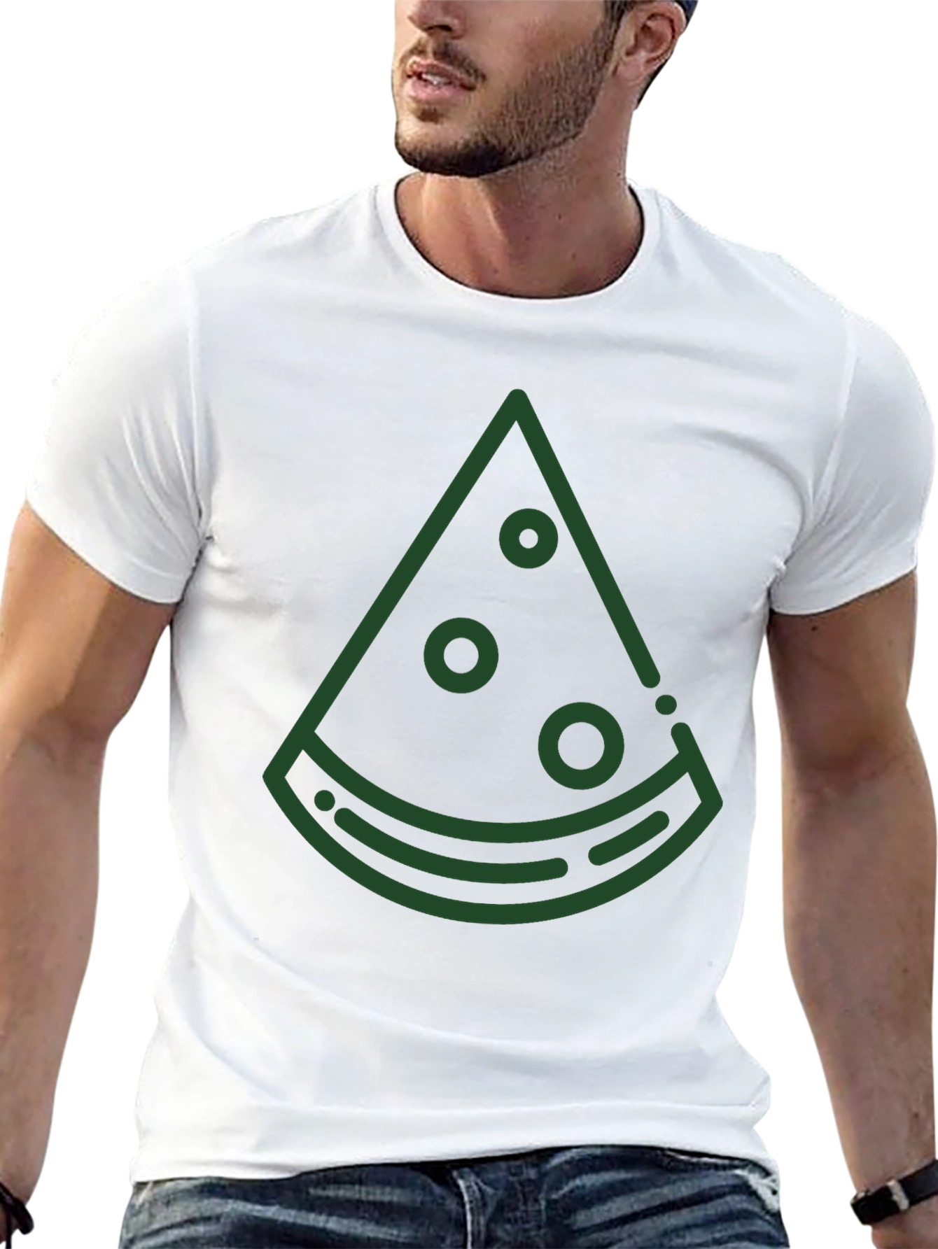 Mens Black T-Shirt with Green Watermelon Graphic