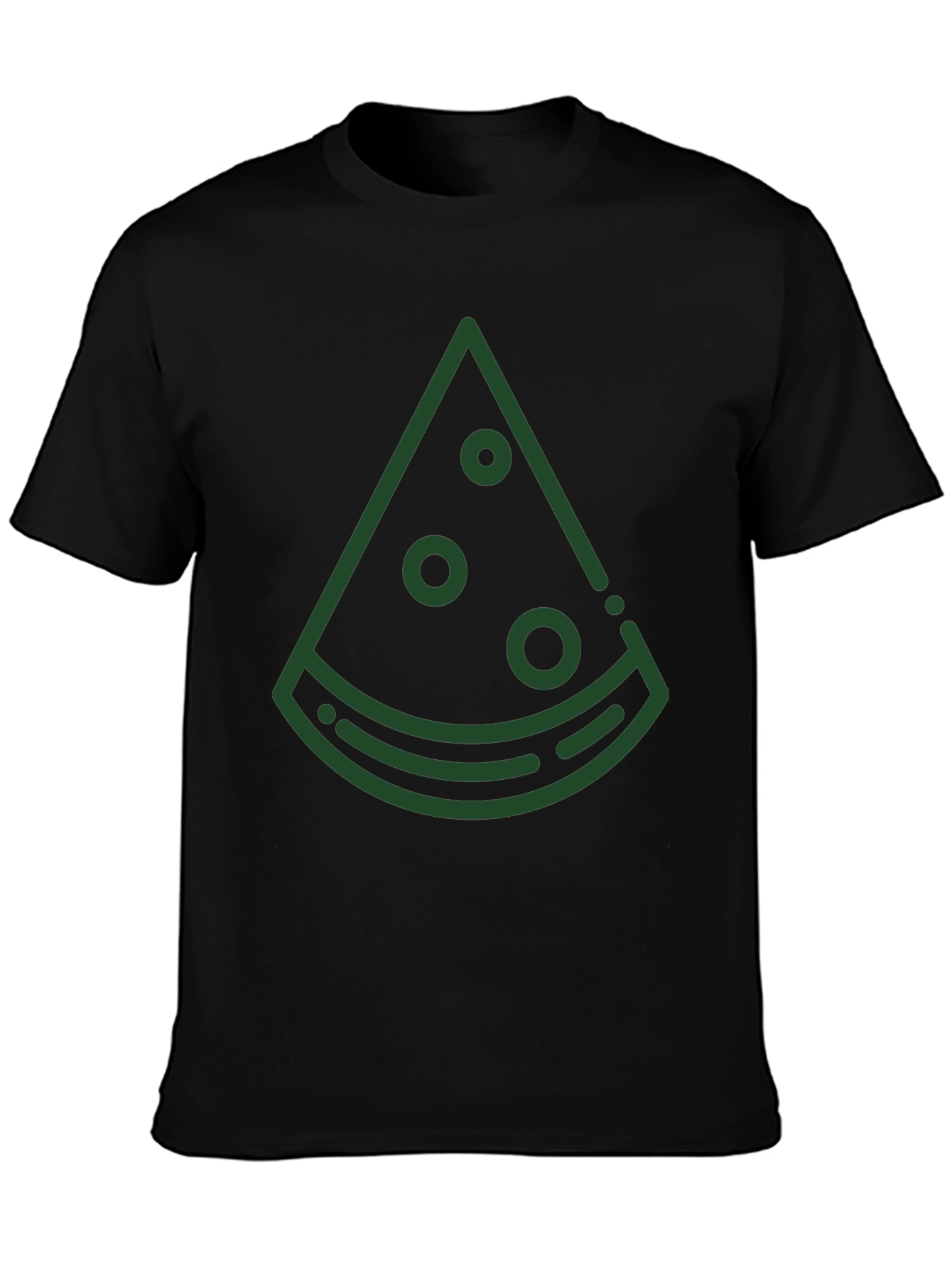 Mens Black T-Shirt with Green Watermelon Graphic