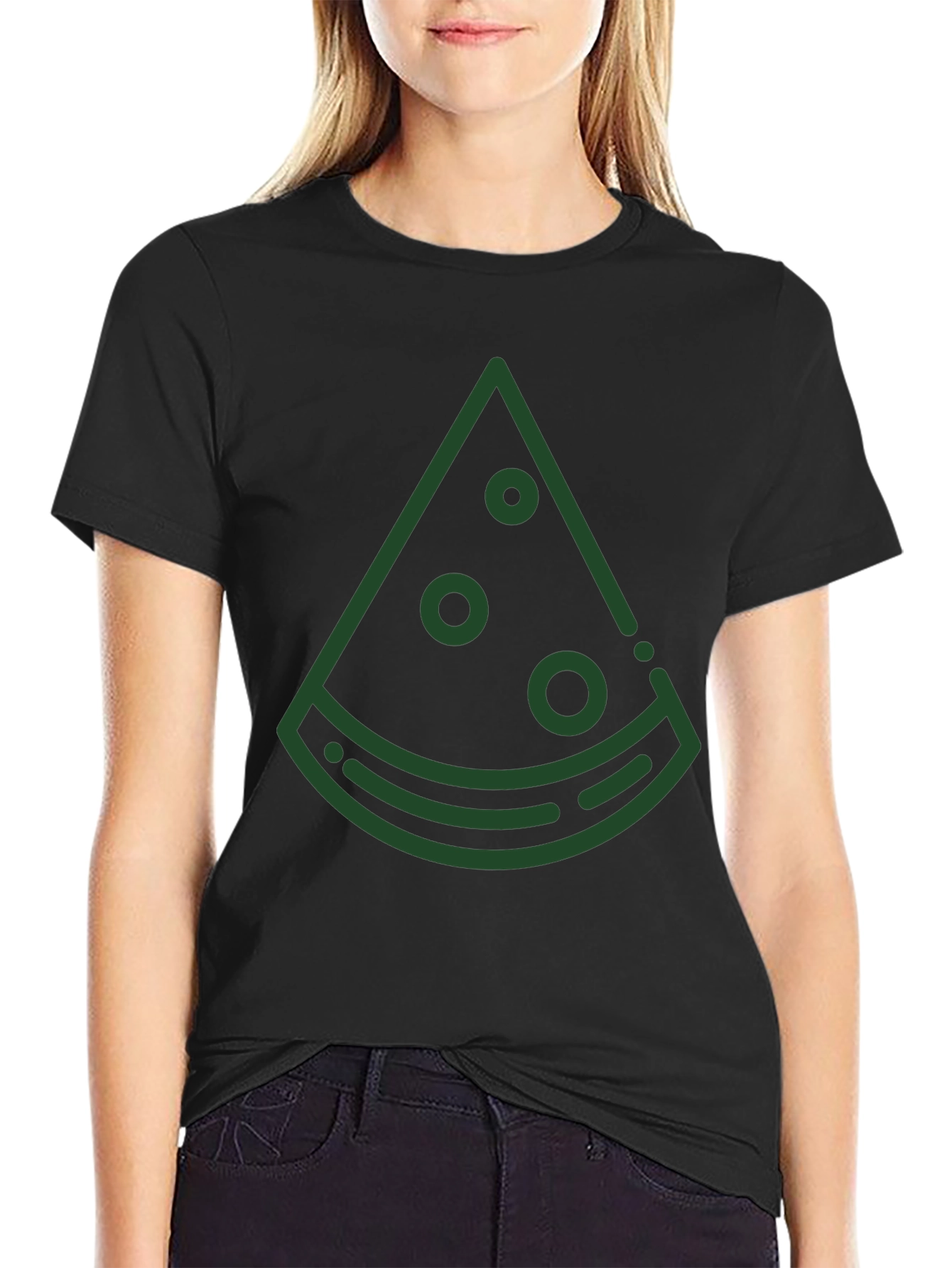Mens Black T-Shirt with Green Watermelon Graphic