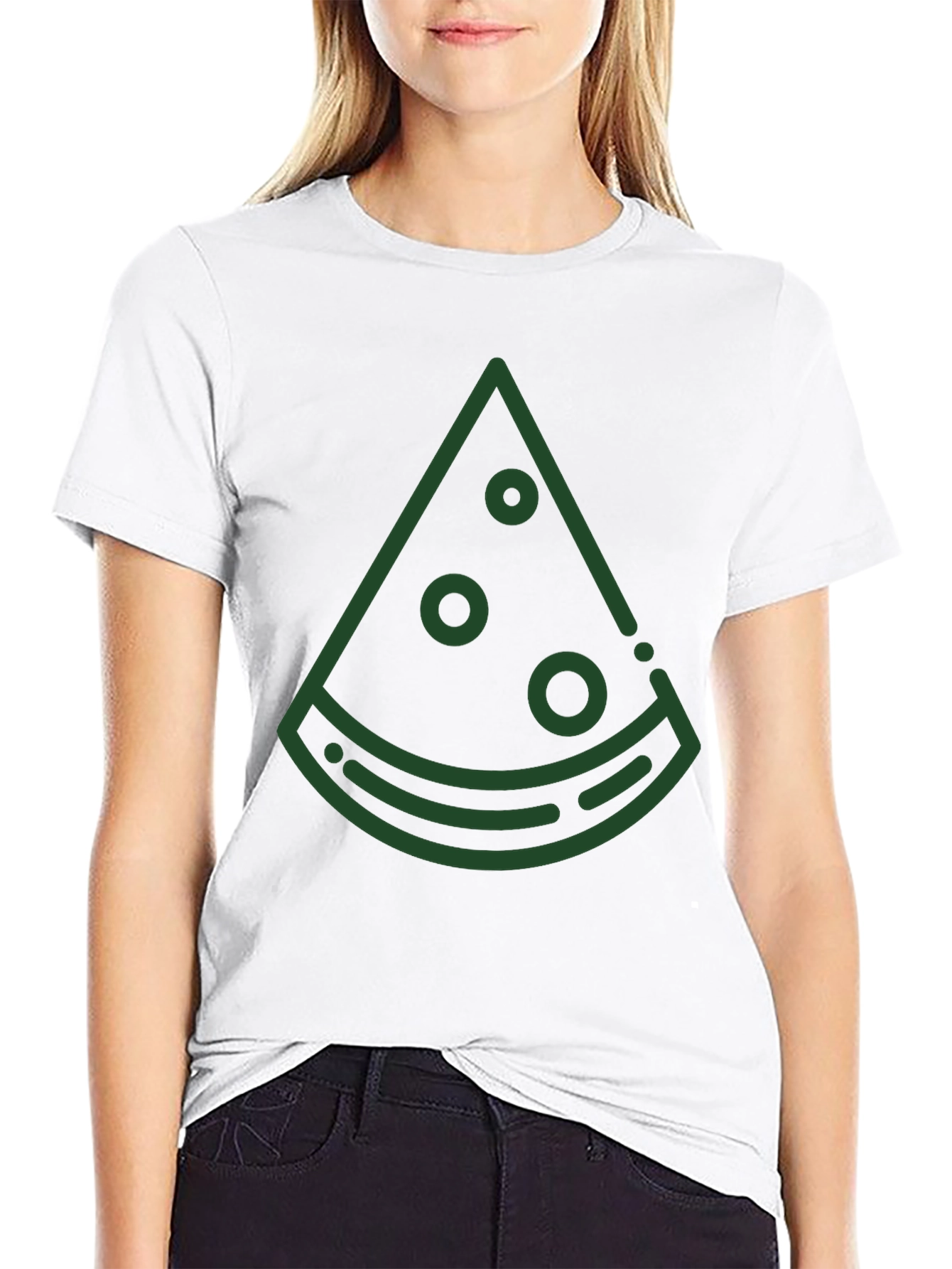 Mens Black T-Shirt with Green Watermelon Graphic