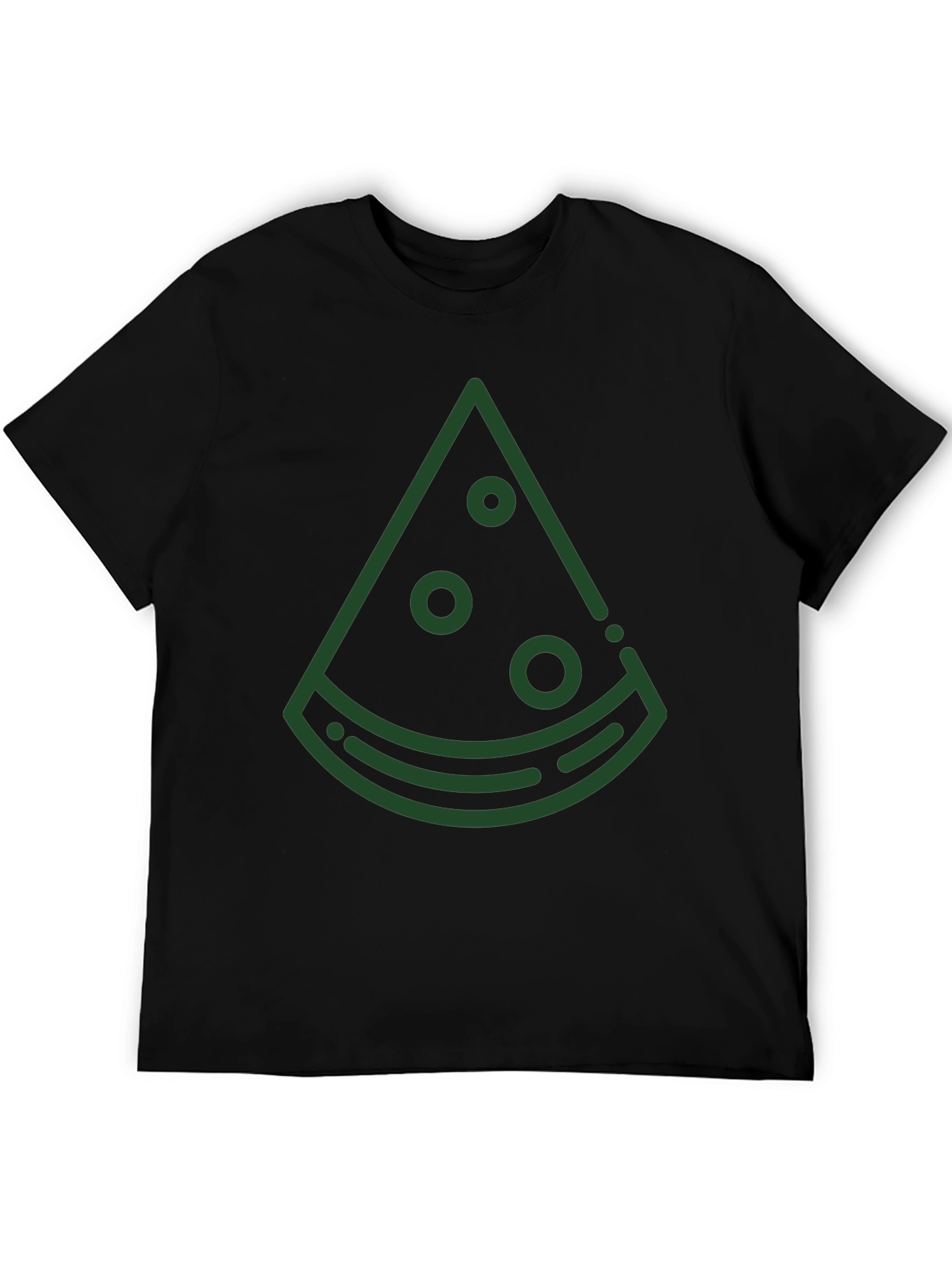 Mens Black T-Shirt with Green Watermelon Graphic