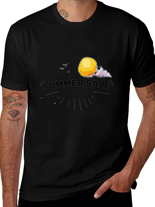 Summer Sale Graphic Tee - Black Cotton T-Shirt