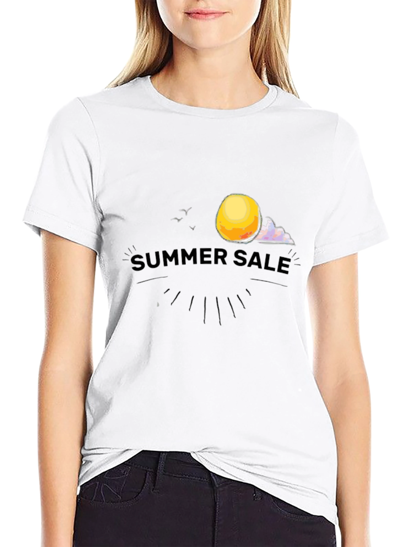 Summer Sale Graphic Tee - Black Cotton T-Shirt