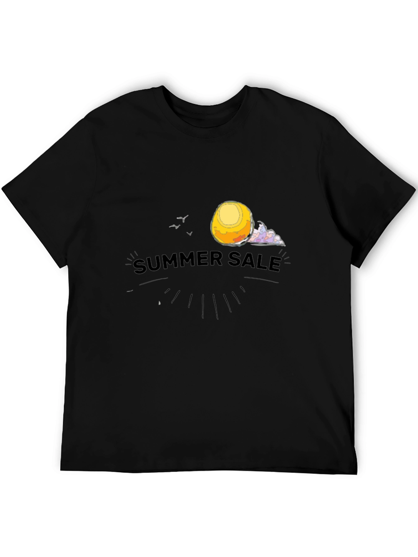 Summer Sale Graphic Tee - Black Cotton T-Shirt